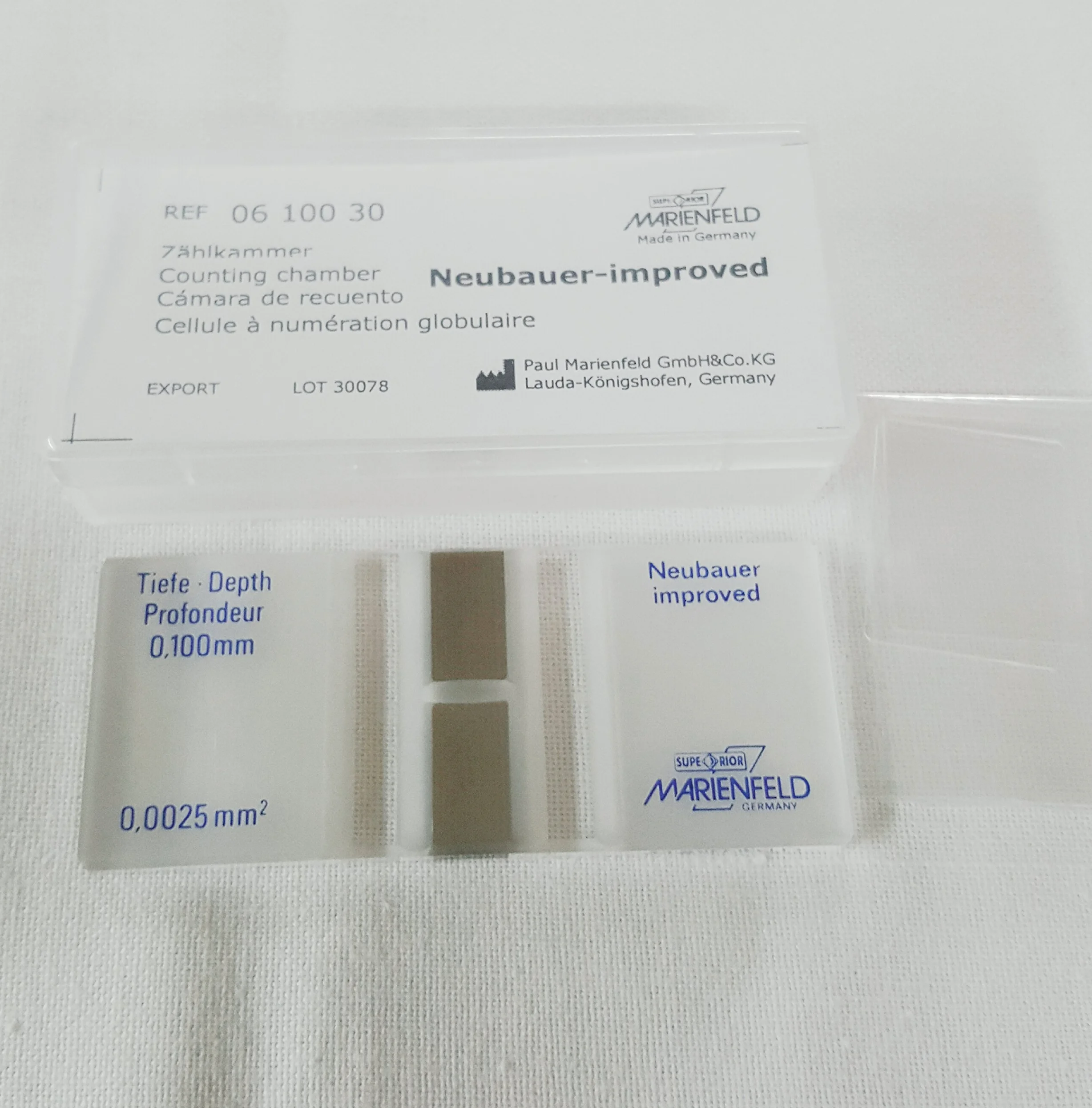 neubauer-improved brillante línea hemacytometer por Marien Feld Alemania