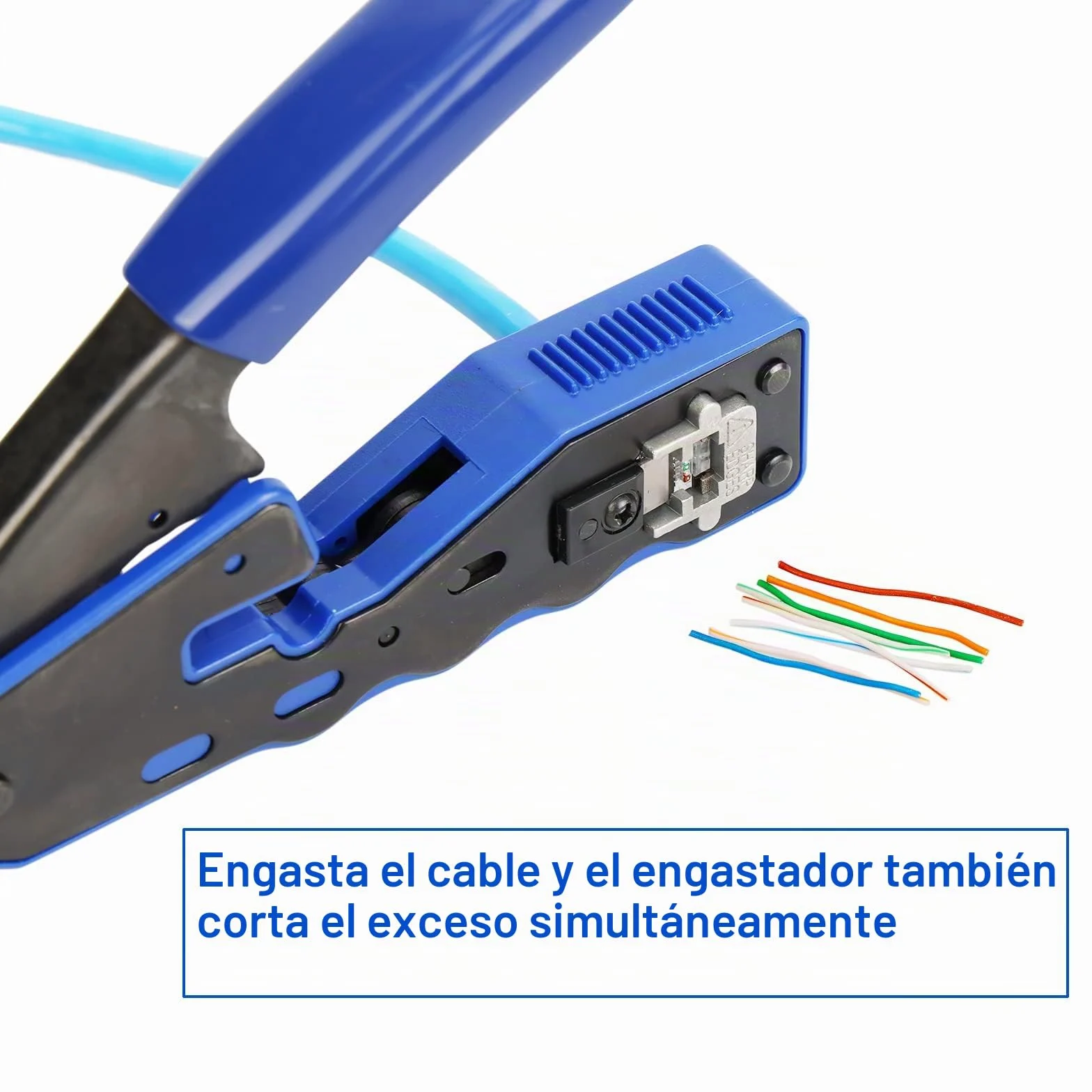 Kit Crimpadora RJ45 Cat6 Cat5e Cat5 con Comprobador de Cable, Herramienta Ethernet 3 en 1 con Pelacables, 50 Conectores RJ45 Pasantes y Fundas