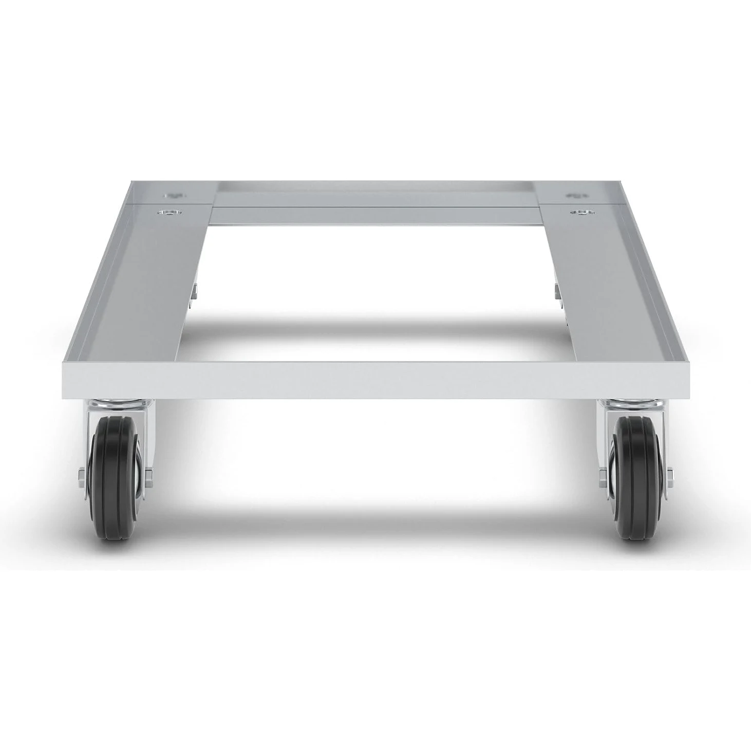 Bastidor rodante de aluminio, carga máx. 200 kg, con protección contra hilos, ruedas de polipropileno, negro. | Capacidad de carga de 200 kg, con protector de hilo, ruedas de polipropileno, color negro