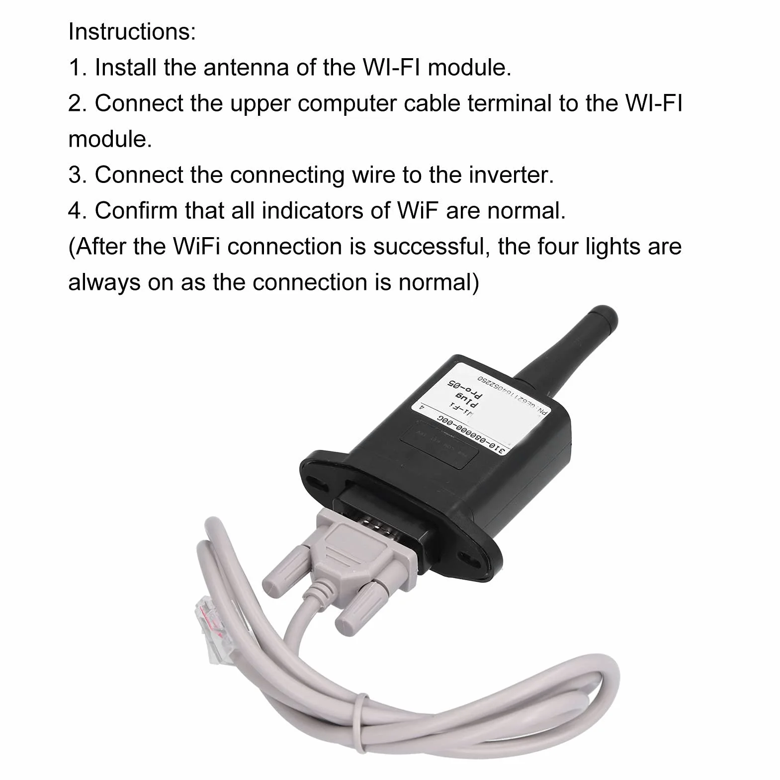 Módulo WiFi de Inversores Solares, Monitoreo Remoto de Inversores Solares por Aplicación de Teléfono Móvil para Generación de Energía Solar Fotovoltaica