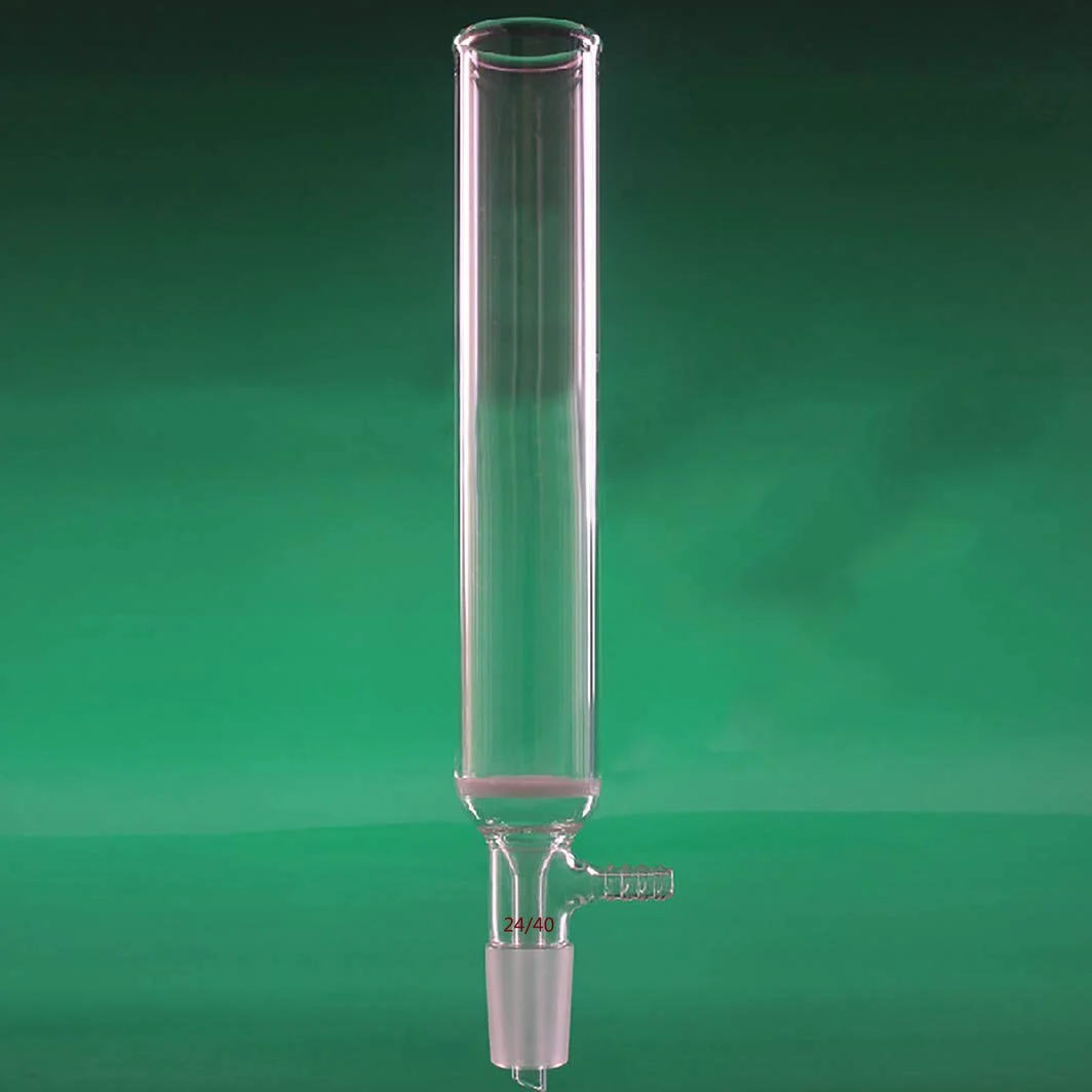 Columna de cromatografía de vidrio de borosilicato personalizable de 15-80 mm de diámetro exterior de 200-500 mm de longitud con núcleo de G3(40mmx300mm)