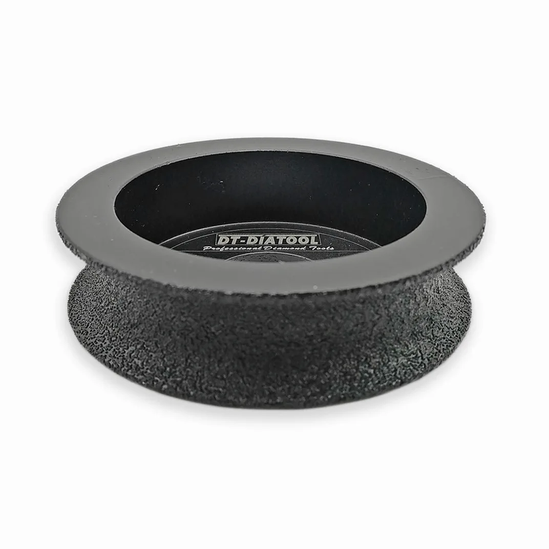 Discos de Esmerilado Manual, Muela de Diamante soldada al vacío 75 mm (3") con Eje Borde semicircular, Grano 60 7/8", Varios tamaños(1,30mm)