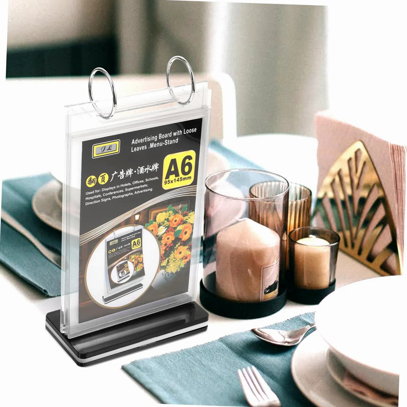 11piezas Soporte De Menú Transparente De Pvc Base Para Restaurantes Exhibidor De Carteles De Mesa Cafeterías y Bodas