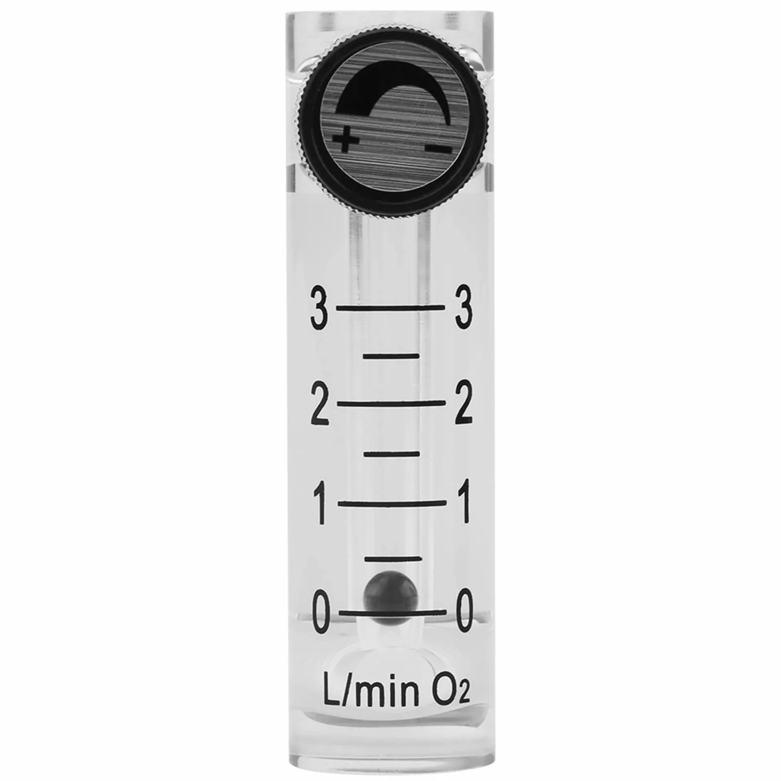 Fafeicy Medidor de flujo de gas acrílico con válvula de control 0-3 LPM 0-60°C 5% precisión