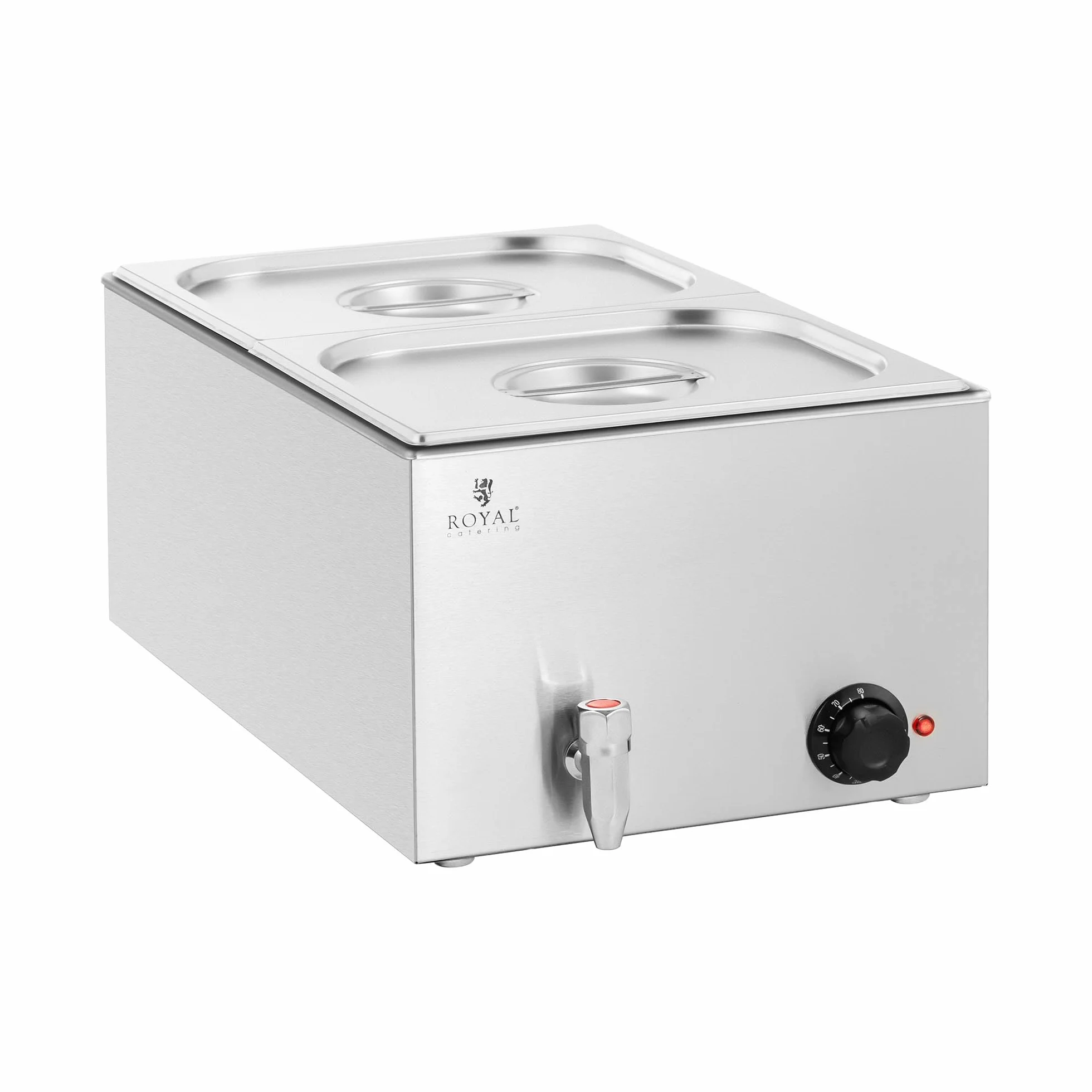 Royal Catering Baño María Profesional RCBM_GN1/2 600 W 2 GN Contenedores 2 x 8,9 L