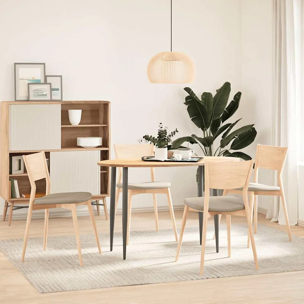 vidaXL Tablero de Mesa Ovalado Madera Maciza de Roble 120x60x2 cm