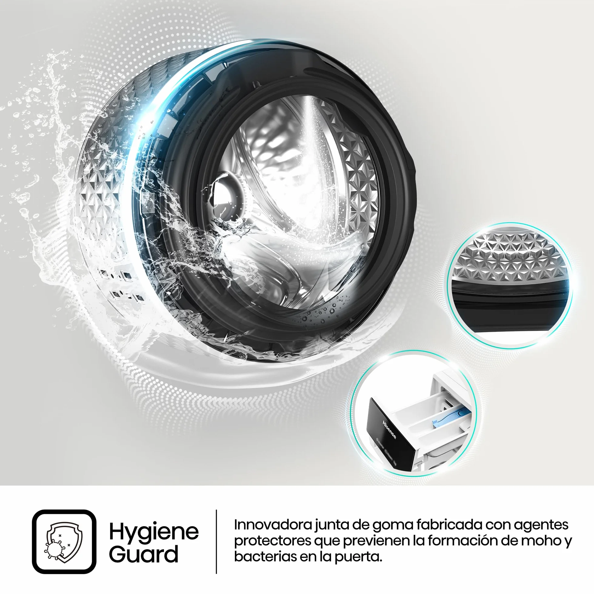 Hisense WF3S9043BB3 Lavadora 9 Kg 1400 RPM Clase A-30%/D 60 cm Negro