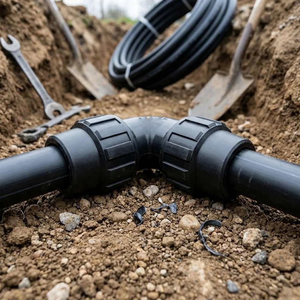 Suinga Pack 4 x CODO igual POLIETILENO 75MM. Producto con certificado AENOR utilizado en tuberías PE 75 mm 2 1/2" para uso fontanería, riego y obras.