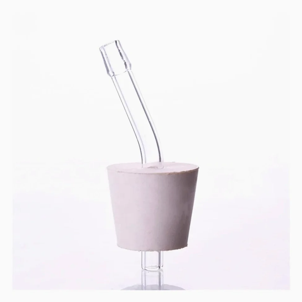 Tapón de goma blanca, con tubo de vidrio, número 2-17, corchos for botellas(No. 17)