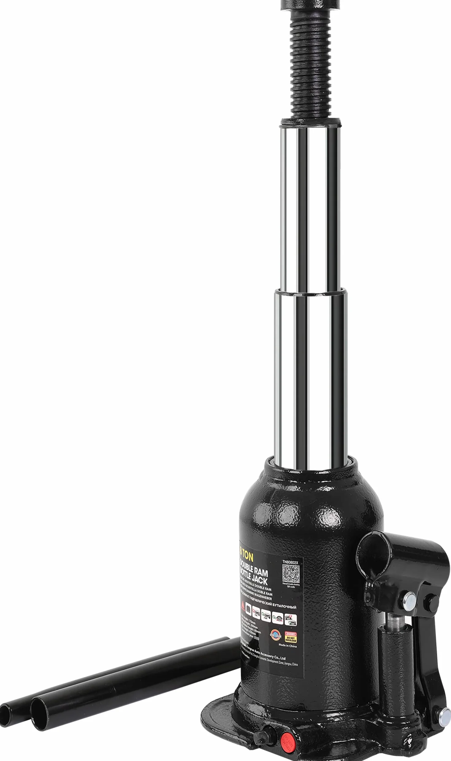 Torin Gato Hidráulico de Botella Doble Pistón 8 Toneladas Negro ATH80802XB