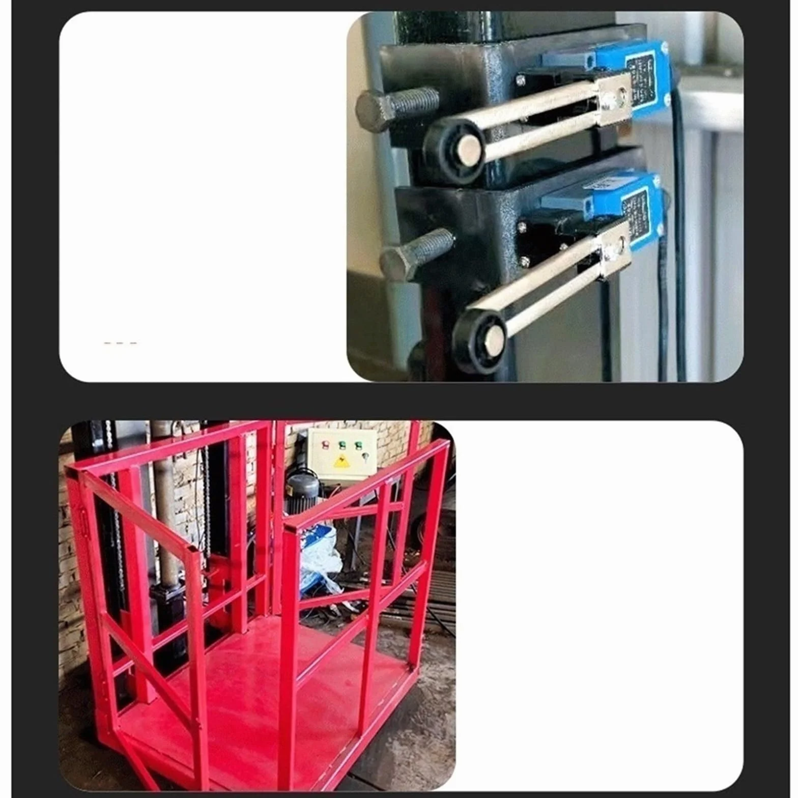montacargas Ascensor eléctrico con riel guía, plataforma elevadora pequeña, almacén, muelle, sótano, ascensor simple plataforma de elevación