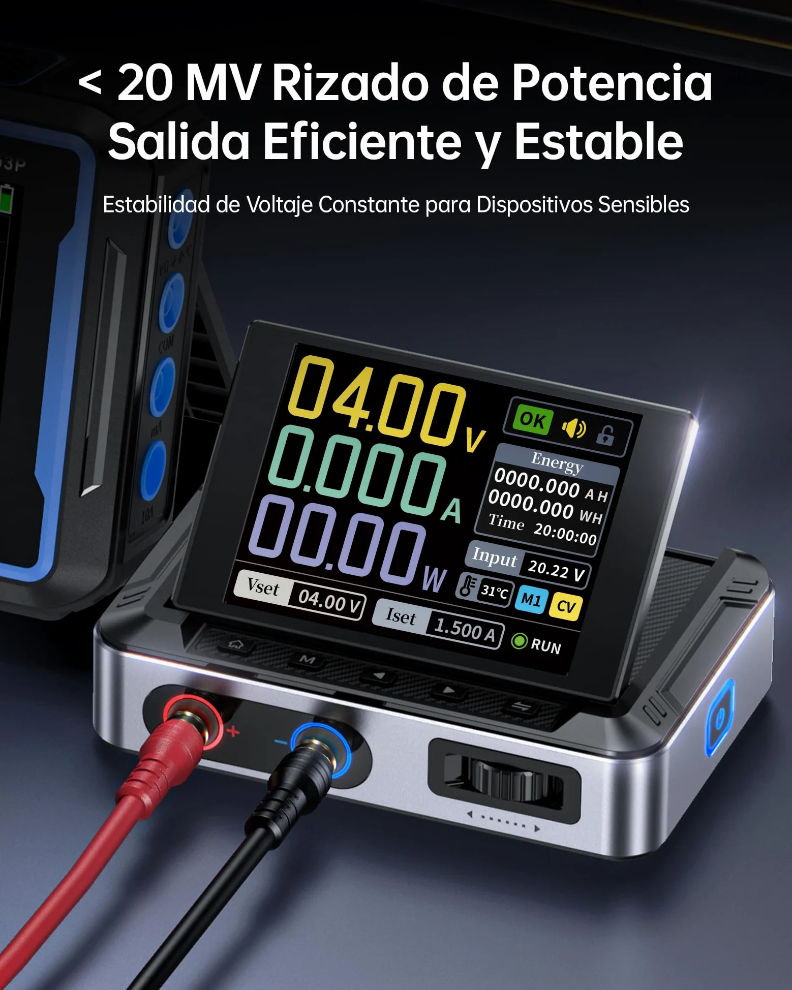 FNIRSI DPS-150 Fuente Alimentación DC Variable, 30V 5A Ajustable, Pantalla IPS de 4 Dígitos, <20mV Rizado, Programable por PD/QC/CC, para Laboratorio/CNC/Reparación Electrónica