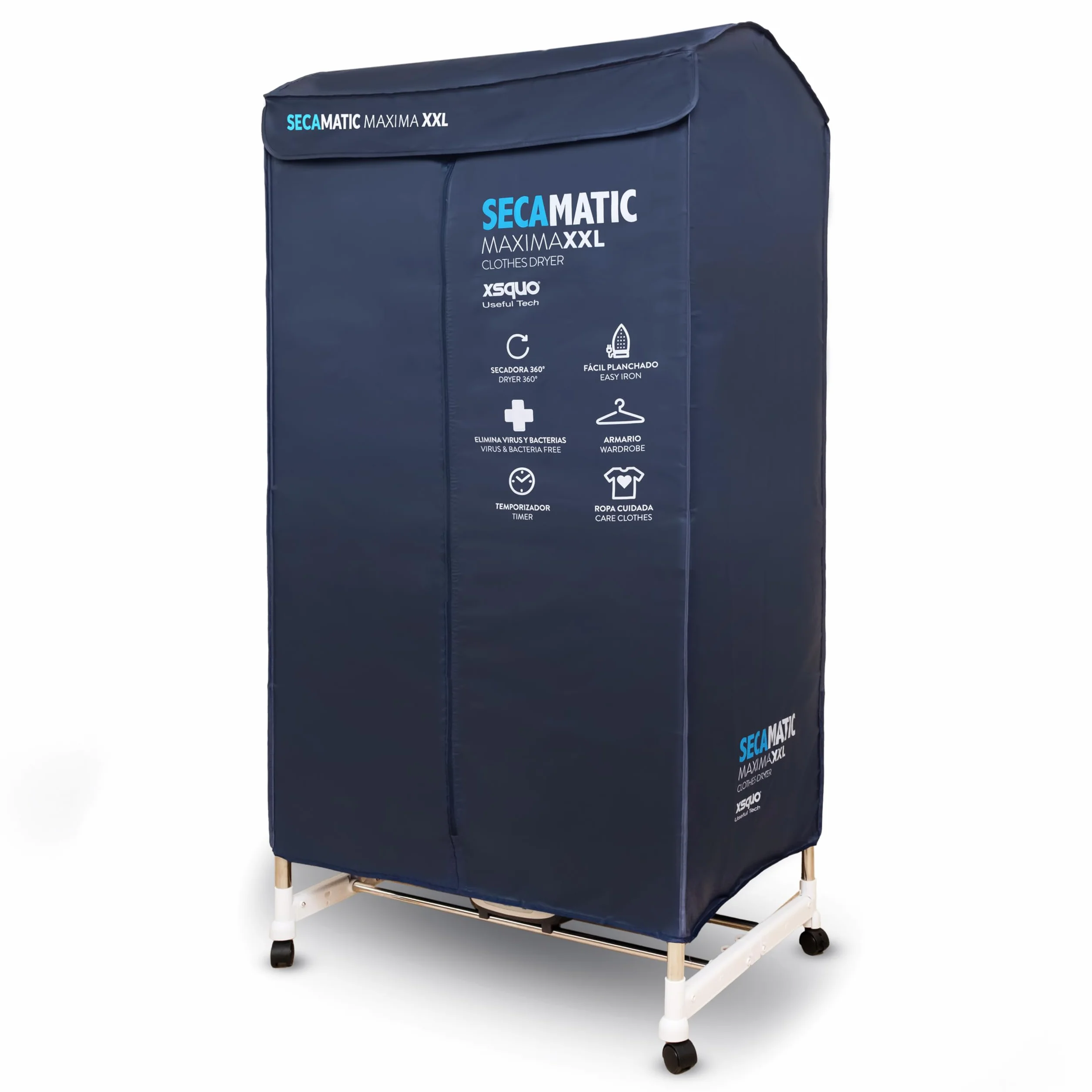 Secadora de ropa Secamatic XXL 1500W 12 kg 20 kg Tendedero Armario control remoto Temporizador digital 180 min ECO Turbo Plus Frio