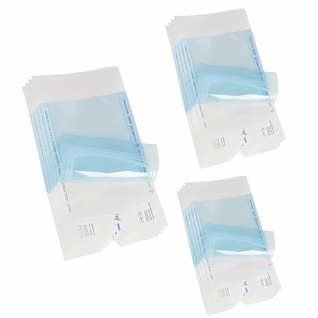 Autoadhesivas Bolsa de Autosellado, Pack 150 bolsas de esterilizacion para instrumentos dentales y manicura