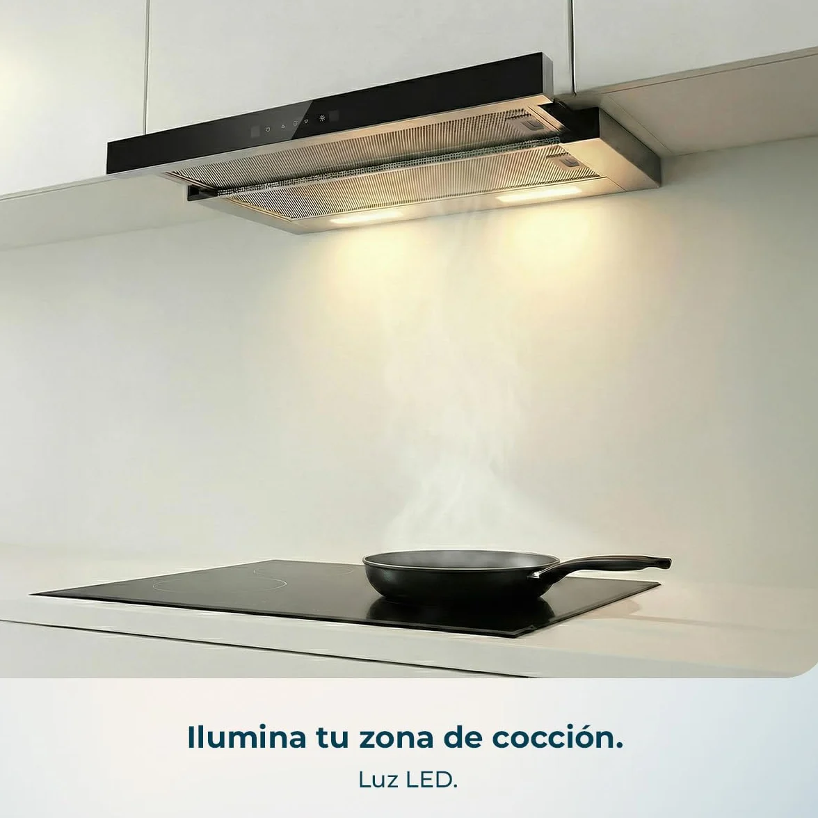 Cecotec Campana Extractora Telescópica Bolero Flux TLT 60cm 606,4m³/h Succión A++ Control Táctil Función Booster