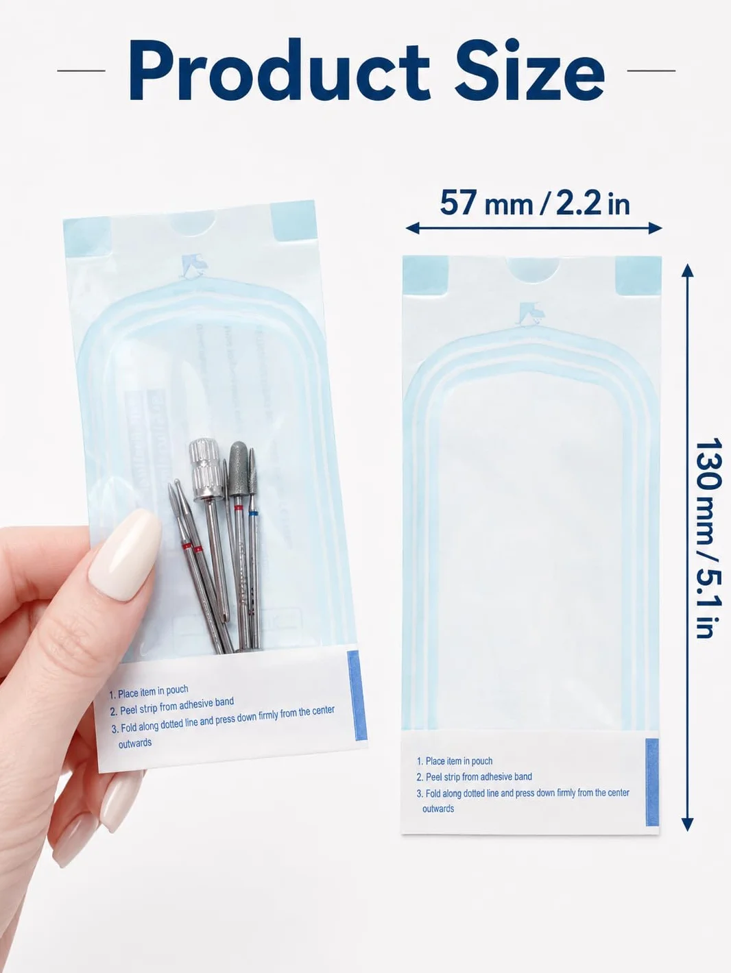 Bolsas de Esterilización 200 Piezas Autosellantes para Herramientas Dentales Tatuajes Manicura