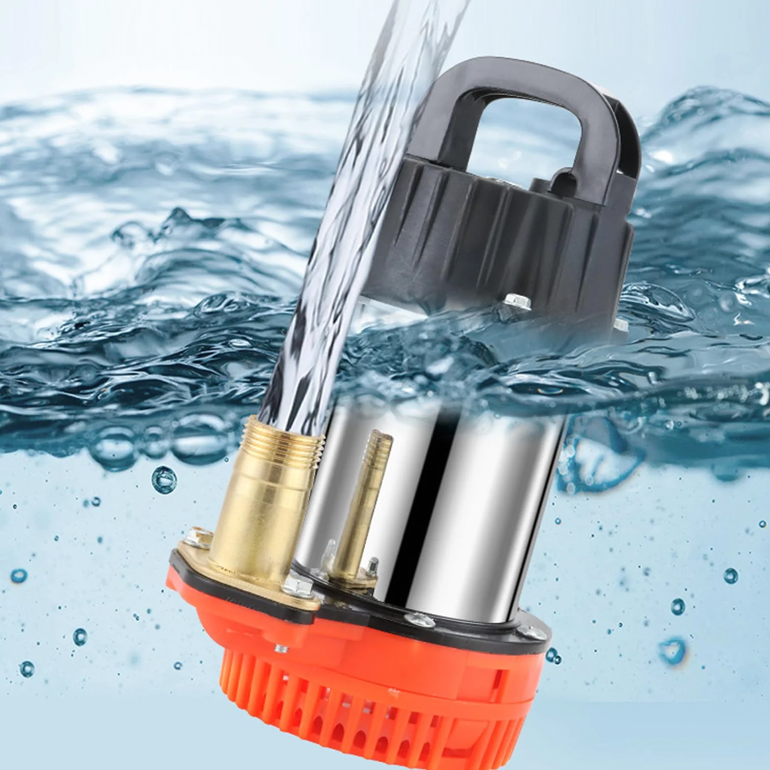 Bomba sumergible de agua solar sumergible de 24 V CC, 220 W, alta carrera, 8 m, gran bomba de pozo profundo para granja, bomba de agua de bajo consumo para exteriores