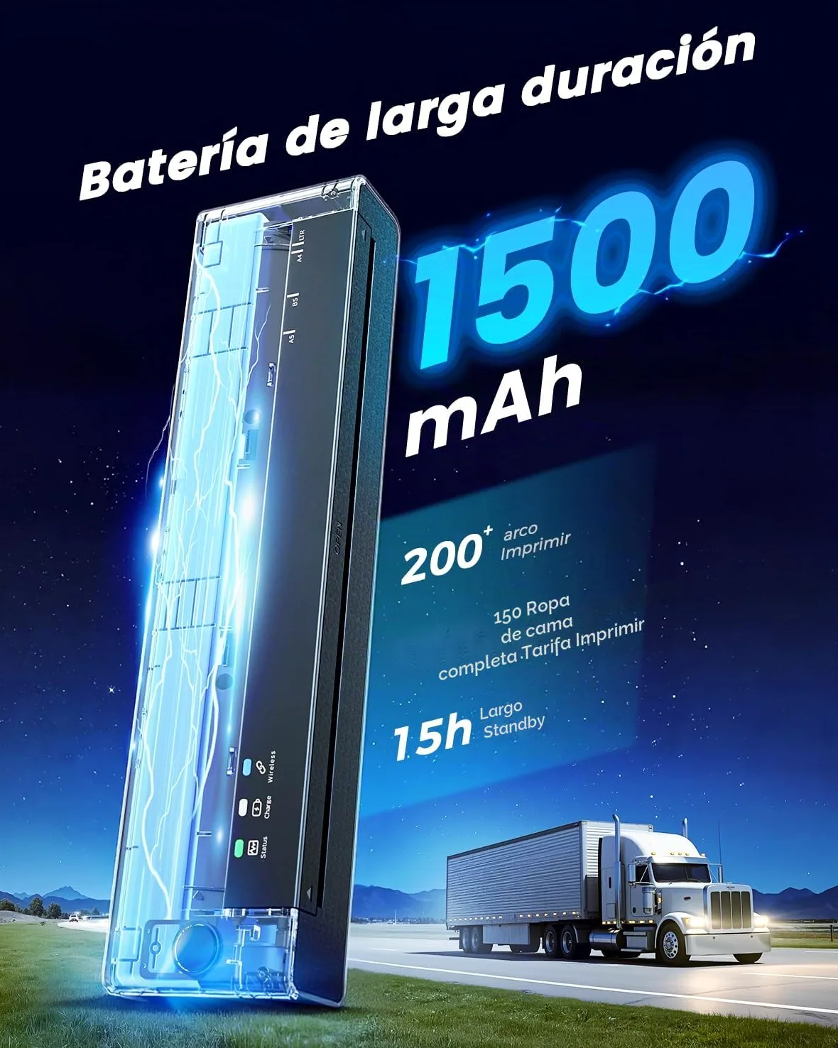 TATTMUSE Impresora Térmica Portátil A4 – Compatible con Tamaños A4/A5/B5, Conexión Bluetooth, Ideal para Estudio y Oficina, Impresión Monocromática, Viajar