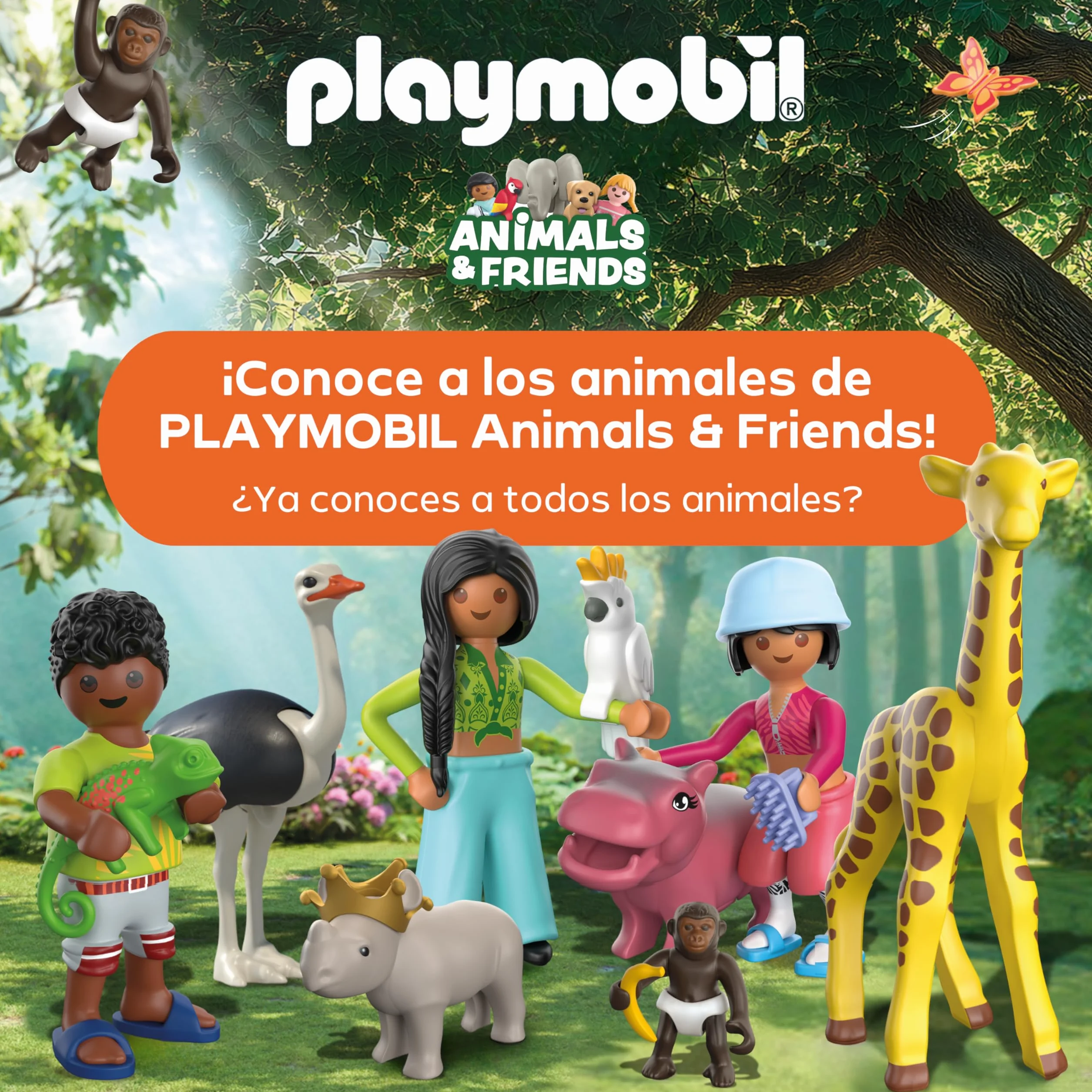 PLAYMOBIL Zoo Vehículo del Cuidador Cabeza de Tigre 3 Animales Juguete 4 años 72072