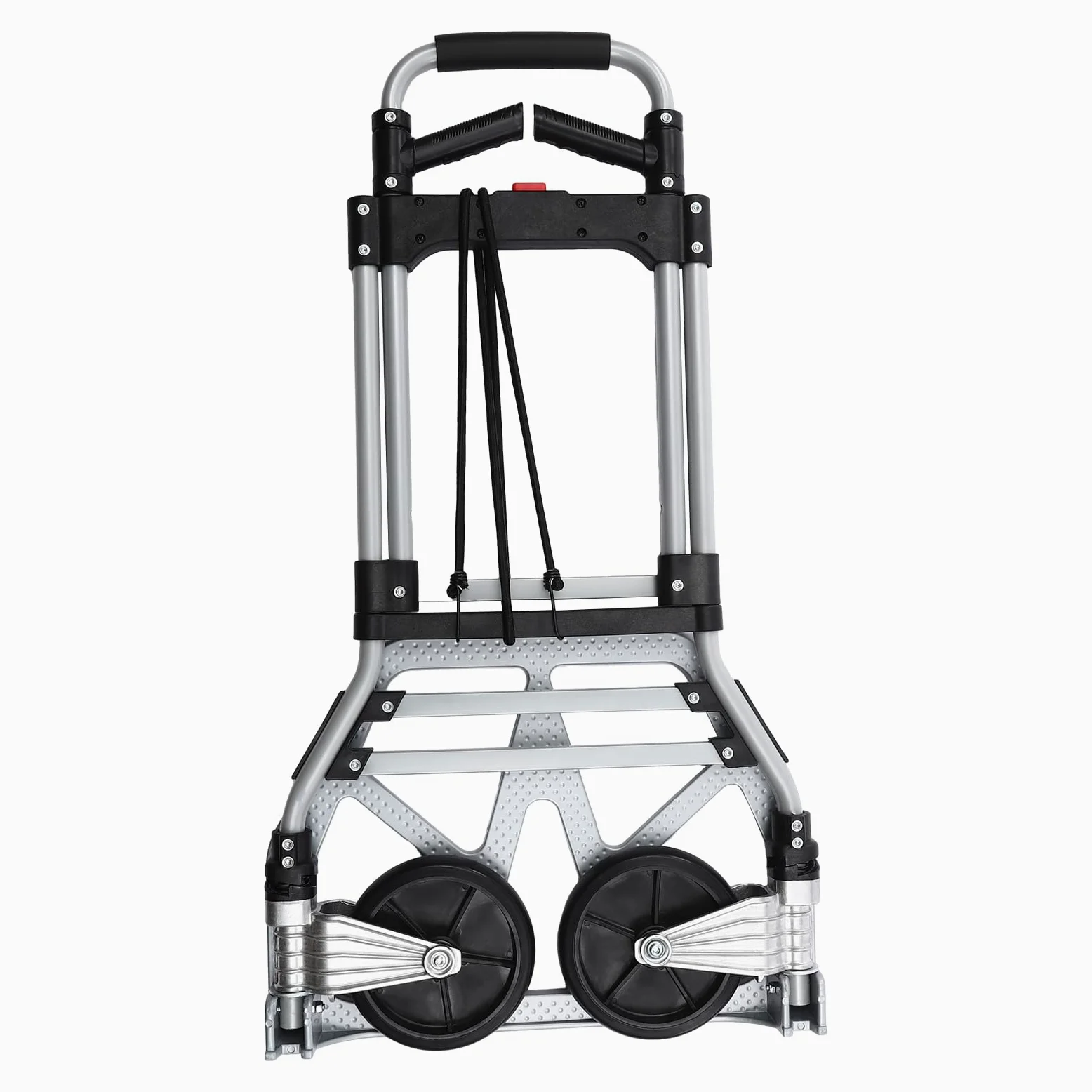 Carretilla plegable de aluminio para cargas pesadas con cuerda, capacidad de carga de 120 kg, gran superficie de carga, carro de equipaje para paquetes, equipaje y compras