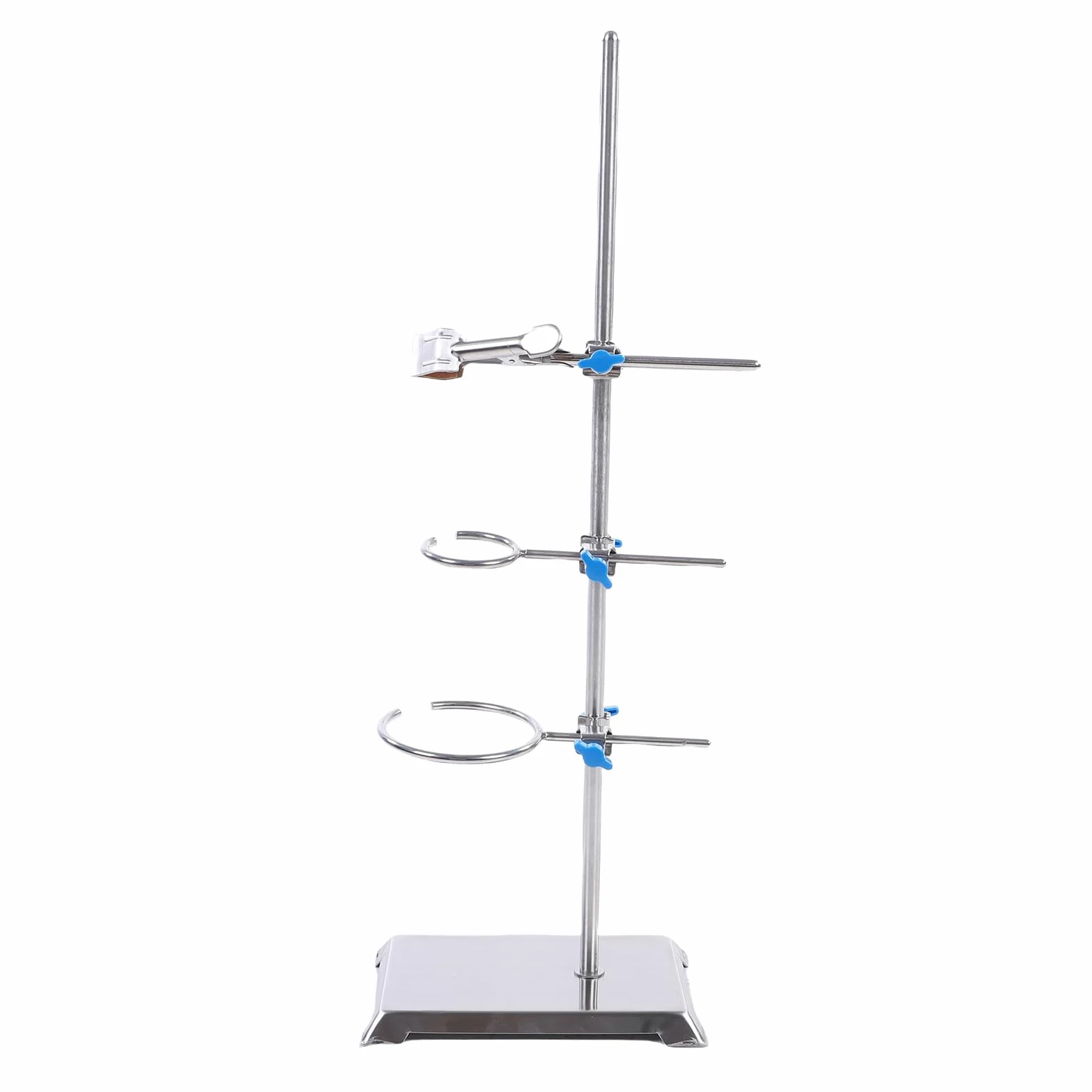 Juego de Soporte de Laboratorio de Acero Inoxidable con Base Acolchada, Abrazadera para Matraz, Abrazaderas para Bureta para Experimentos de Filtración y Calentamiento de