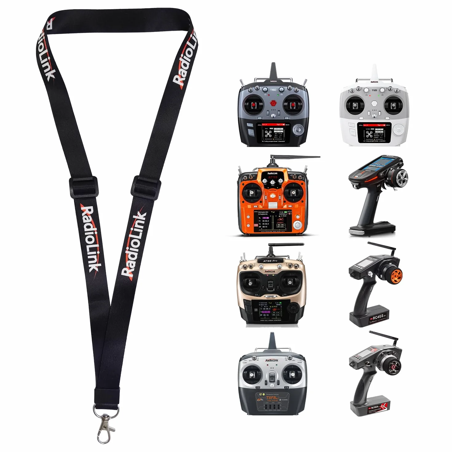 Radiolink Correa ajustable para transmisor de control remoto RC8X AT10II AT9S AT9S Pro RC6GS V3 RC4GS V3 T8FB X4 X6 T12D T16D