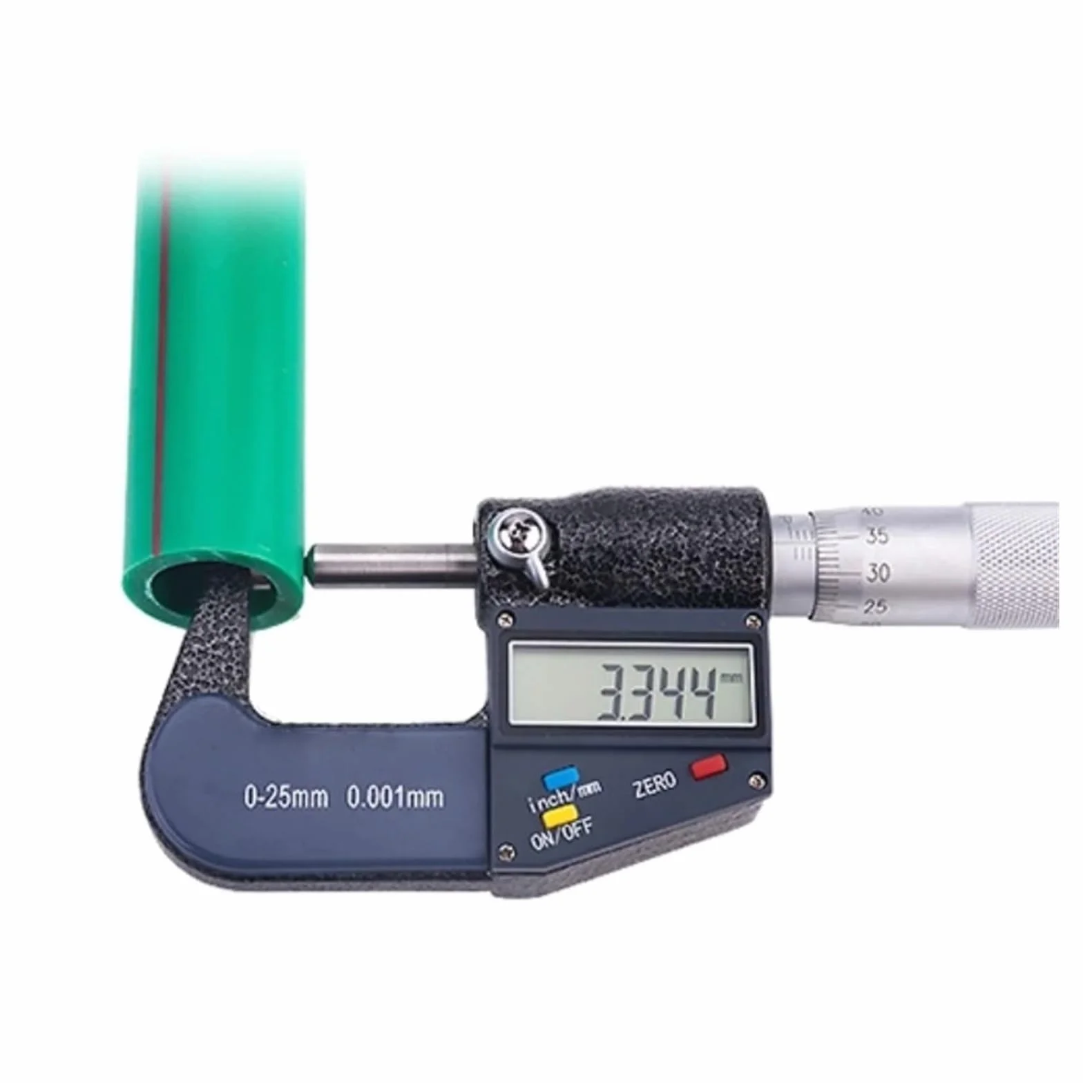 Micrómetro de cabeza plana y punta doble con pantalla digital de 0 a 25 mm y 60 y 30 grados. para mediciones repetibles(30degree)