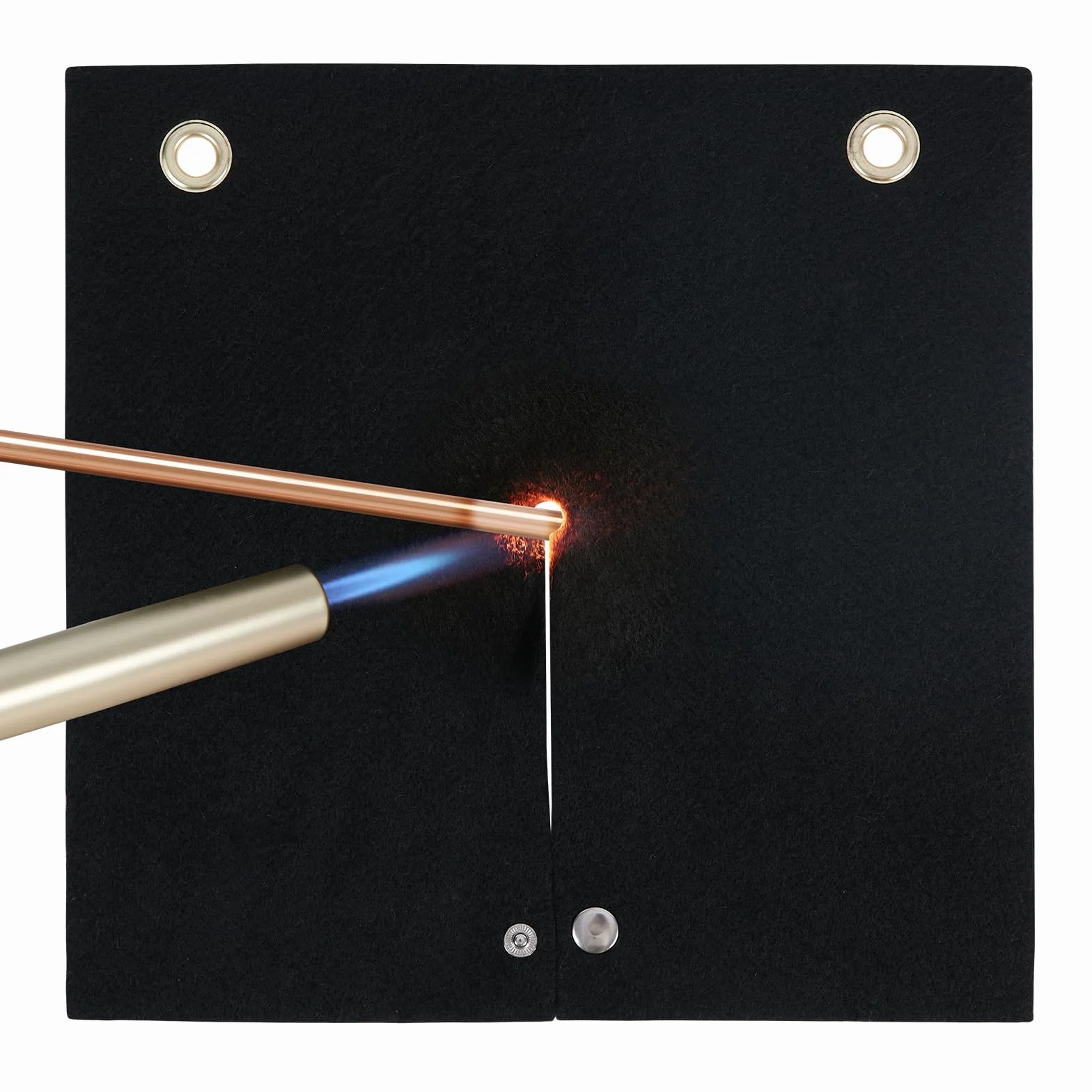 VEVOR Manta de soldadura retardante de llama, manta ignífuga de 305 x 305 mm, fibra de carbono, resistente al calor, 982 ℃, estera de protección de antorcha de propano con ojales metálicos