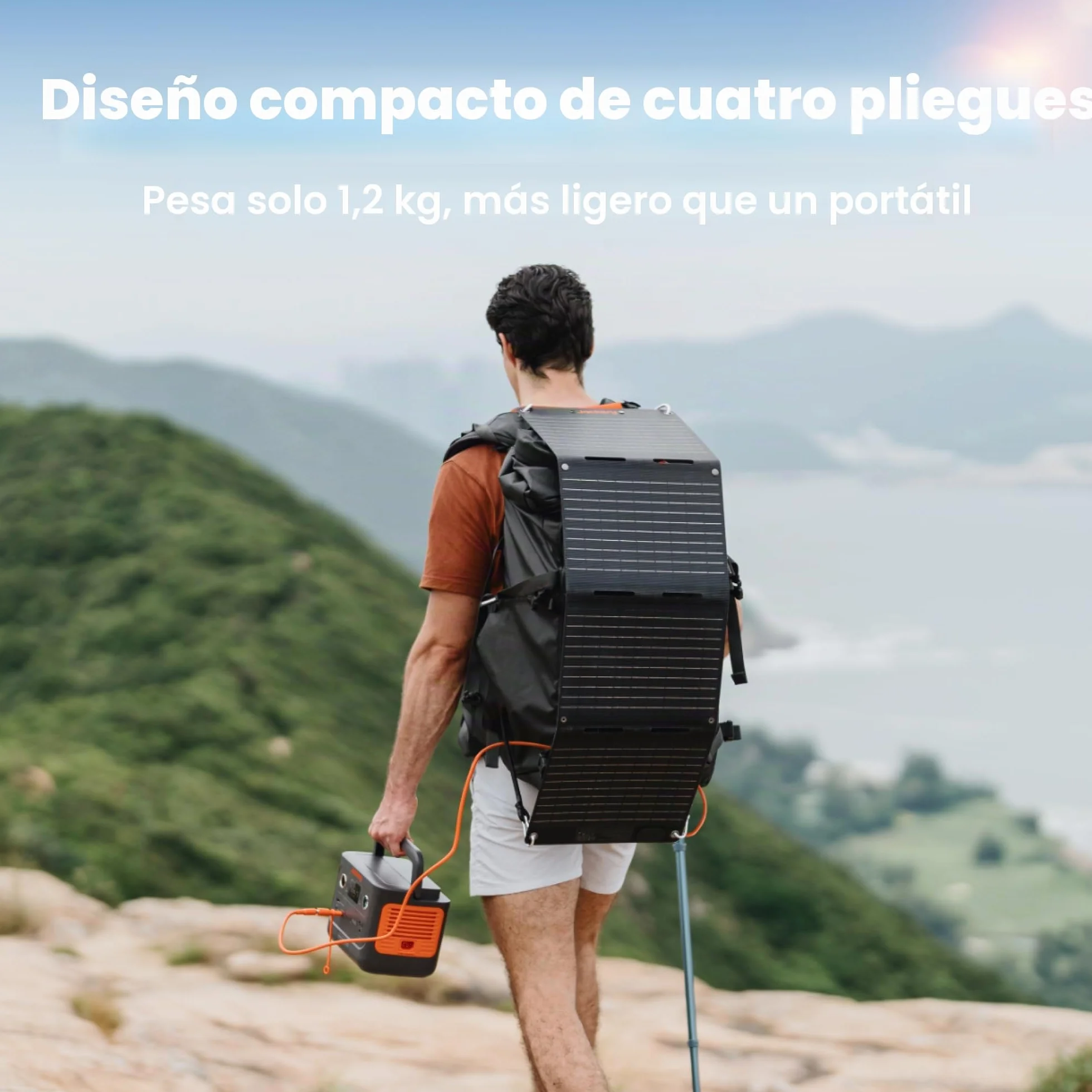 Jackery SolarSaga 40W Mini Panel Solar Portátil con Puertos USB-C y USB-A, Cargador Solar Plegable como un Libro para Móvil, Compatible con Jackery E100Plus/300Plus, IP68 Resistencia al Agua