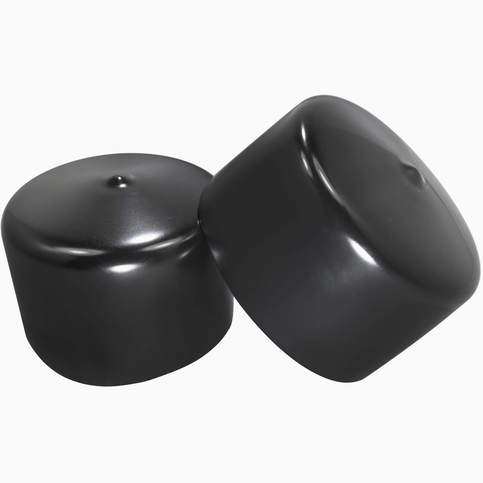 Prescott Plastics Tapón de extremo de vinilo negro redondo de 2 1/2 pulgadas, cubierta de goma flexible para poste de tubería