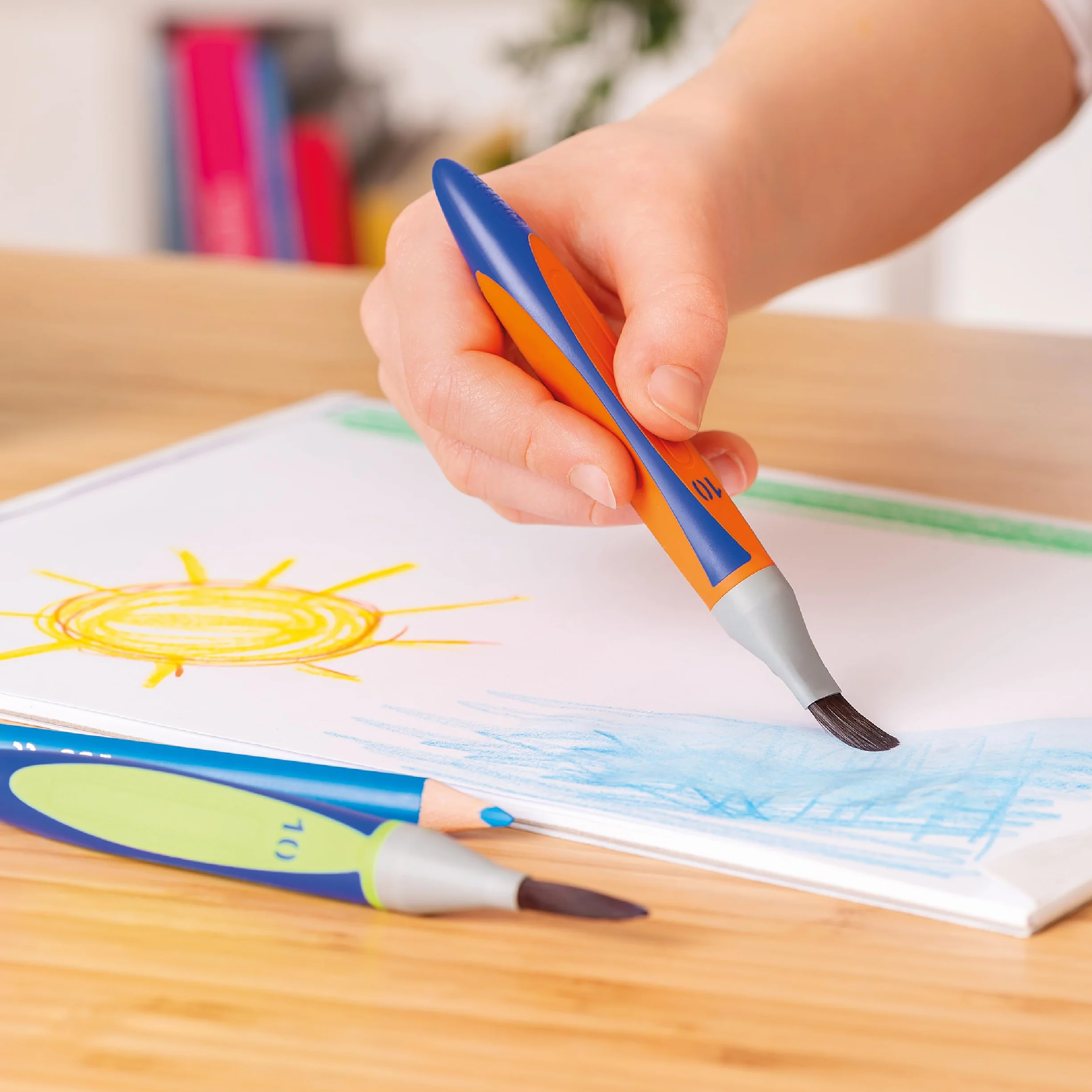 Pelikan Griffix Juego Pinceles Sintéticos para Niños Ergonómicos Lavables Pack de 5