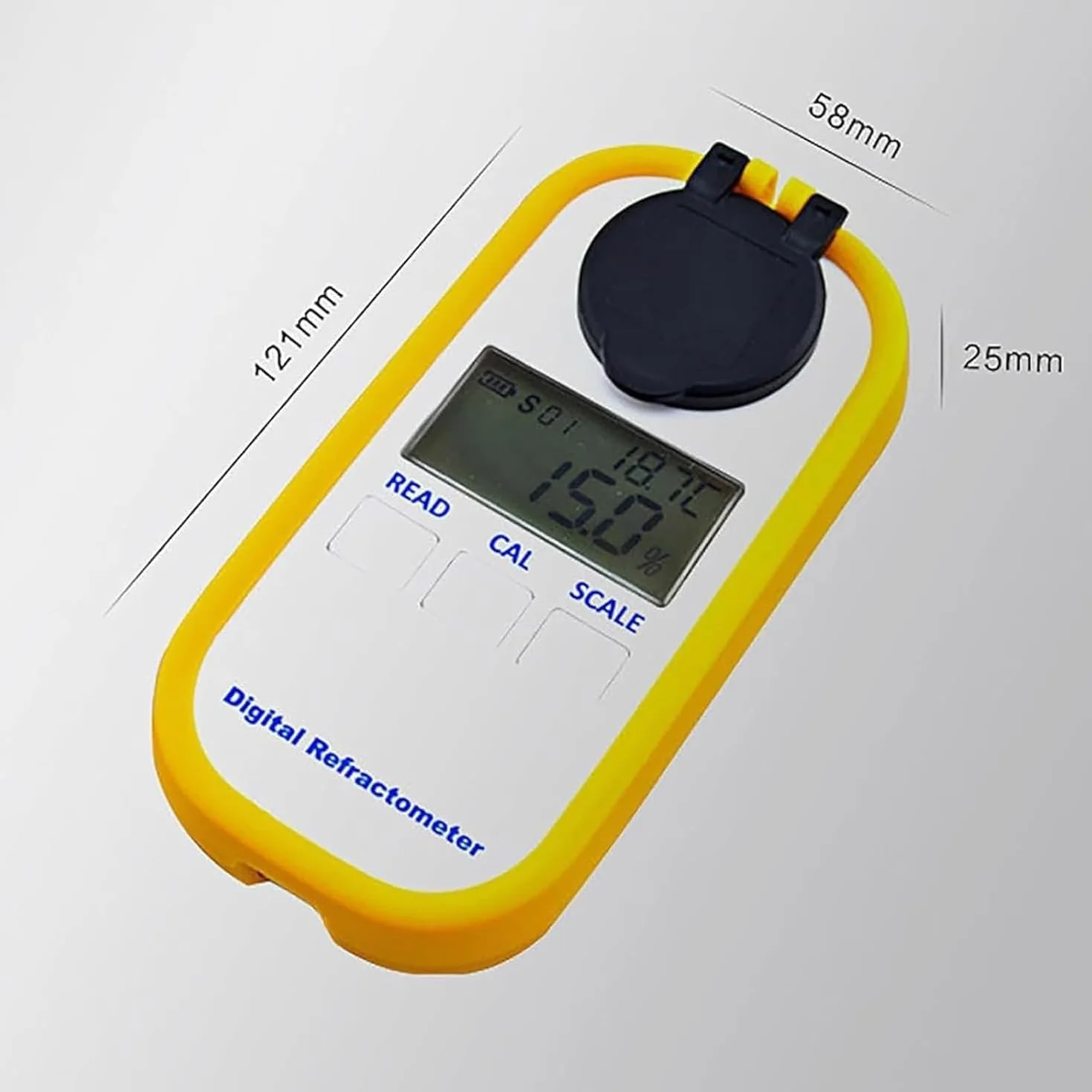 Medidor portátil de concentración de calostro for vacas lecheras, refractómetro digital LED de mano, rango de detección de 0 a 50 %, precisión de concentración de calostro ±0,2 %, resolución 0,1 %