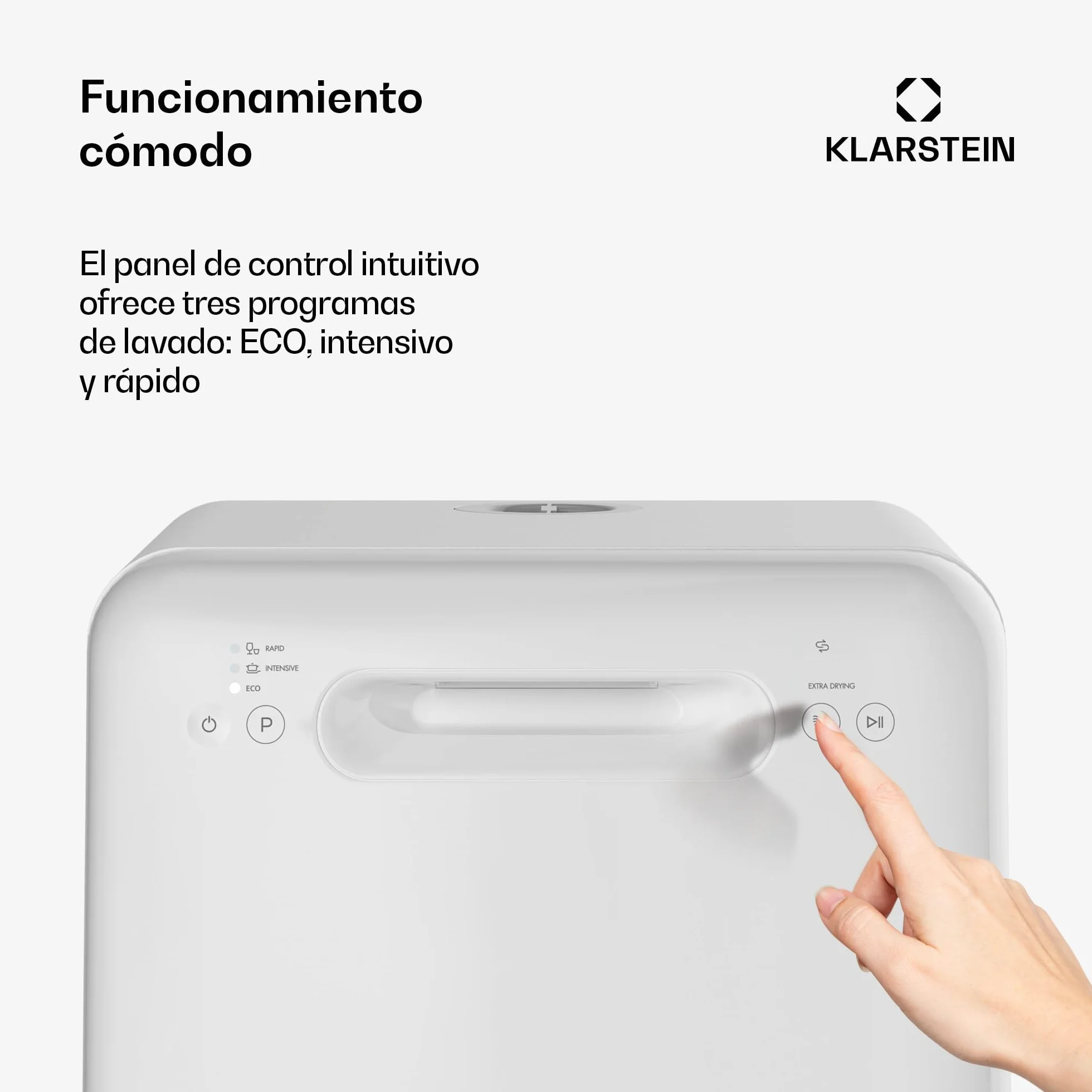 Klarstein Aquatica Mini Lavavajillas Compacto 2 Cubiertos 5L 3 Programas Portátil Sobremesa 58dB