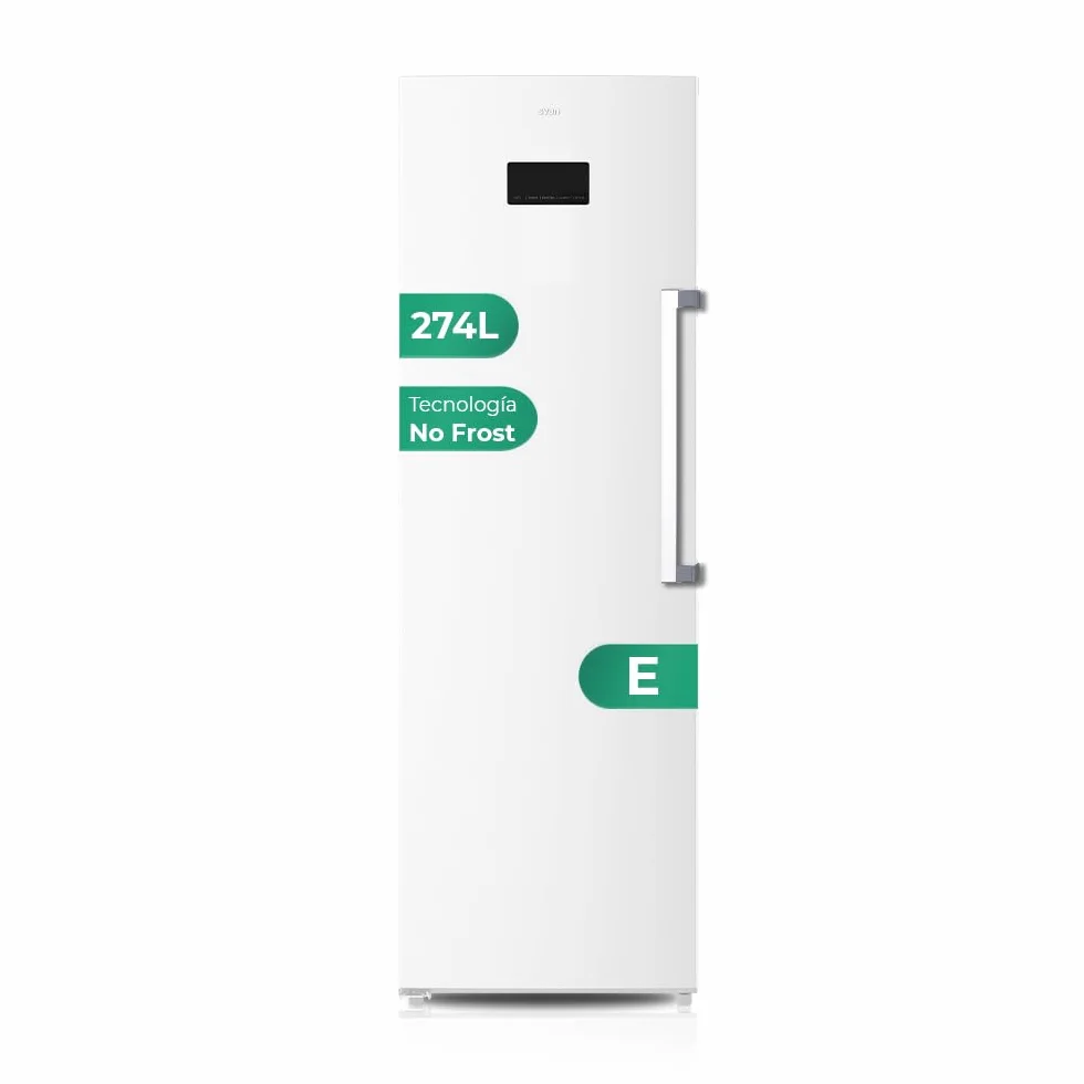 Congelador Vertical Inox Svan SCV185601ENFD 274 Litros Puerta Reversible Eficiencia Energética Clase E