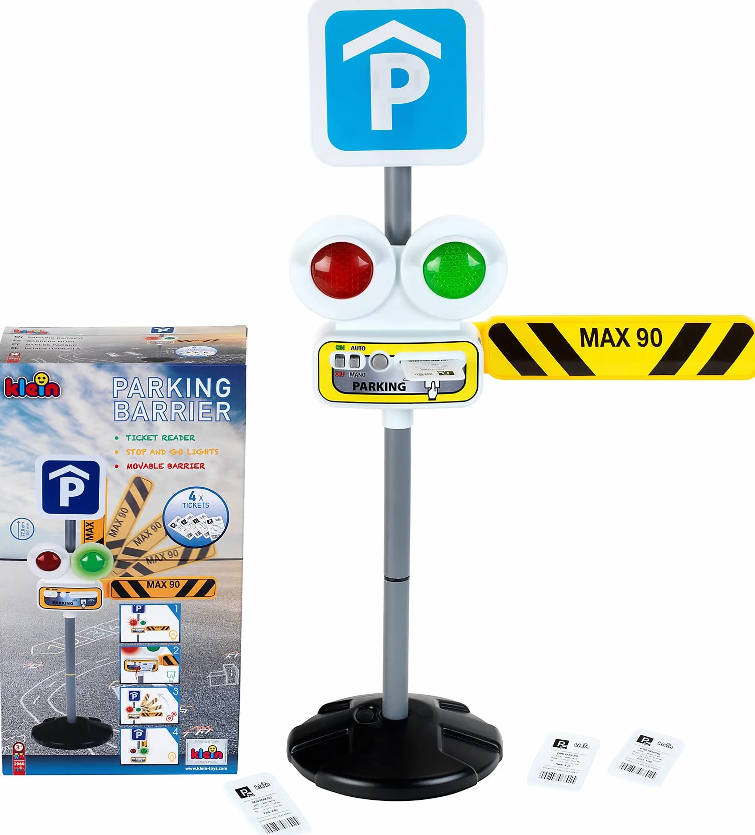 Theo Klein 2960 Parking Barrier with Automatic Traffic Light and Movable Barrier for Children 3+