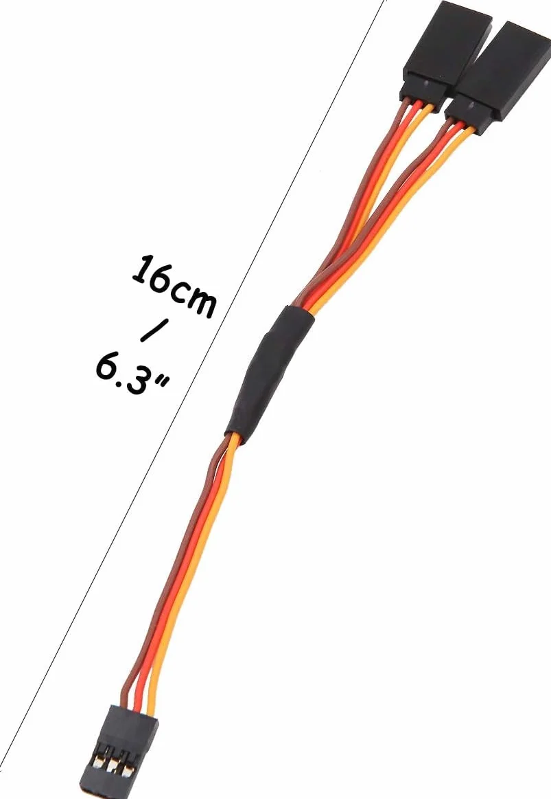40 Piezas Servo Cable de Extensión Hebilla Lateral Clip Azul para RC Avión Helicóptero + 12 Piezas Cable Y Divisor