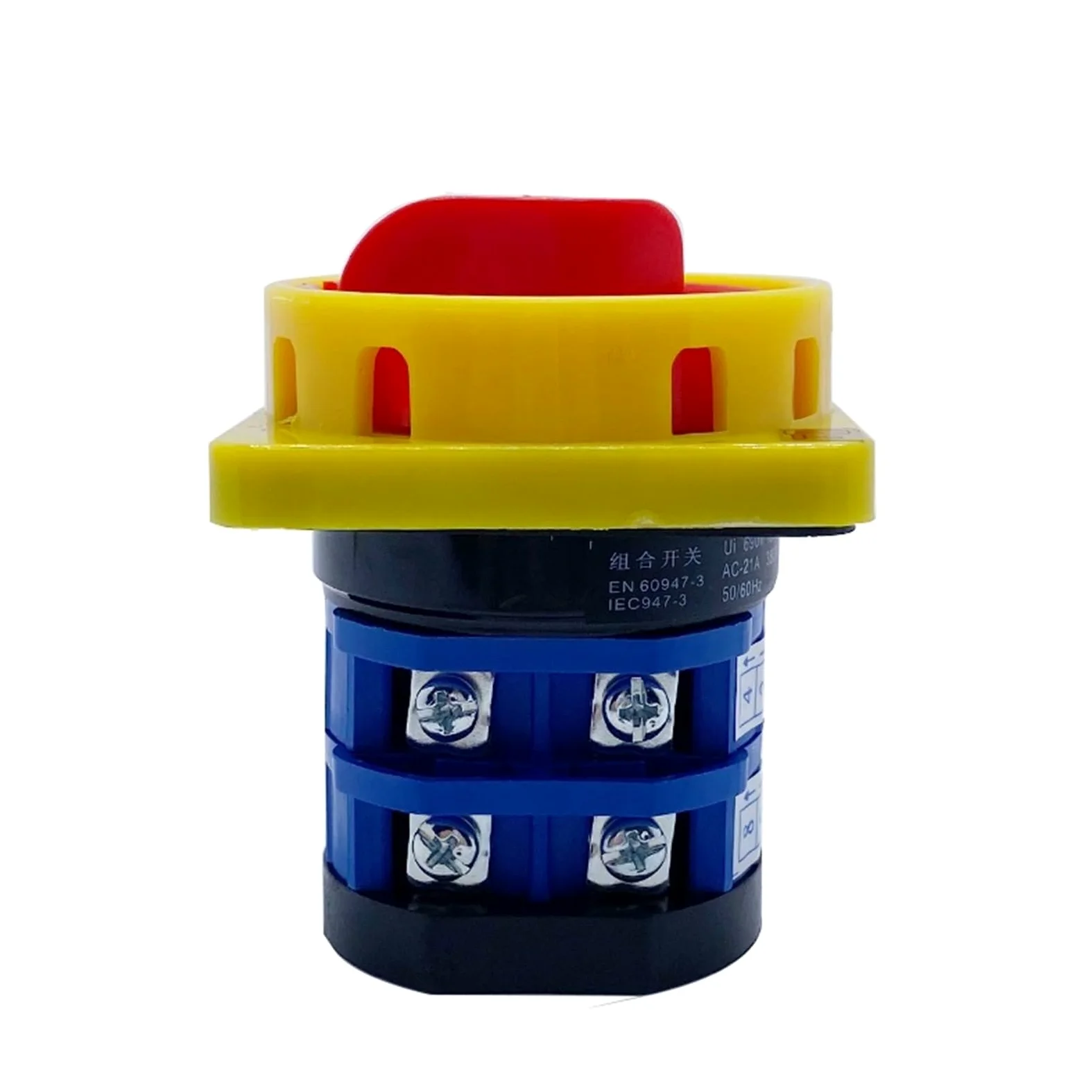 Perilla de interruptor giratorio de dos posiciones, encendido y apagado, 2 polos, interfaz de usuario, 690 V, 25 A, candado, cambio de leva, corte de energía, HZ12A-25/01, 1 unidad