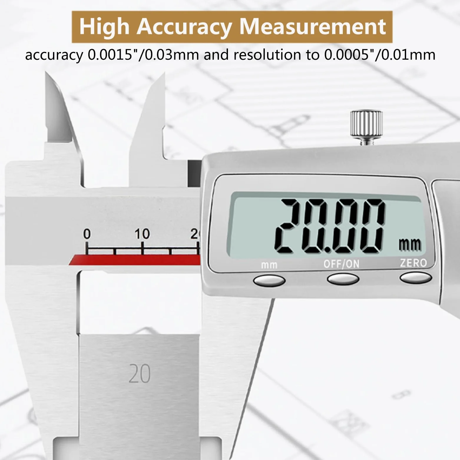 Pie de Rey Digital con Pantalla LCD,Calibre Digital Electrónica de Acero Inoxidable,Profesional Electrónico Vernier Caliper para Mediciones Externas,Internas,Profundidad y Paso,200mm/8"