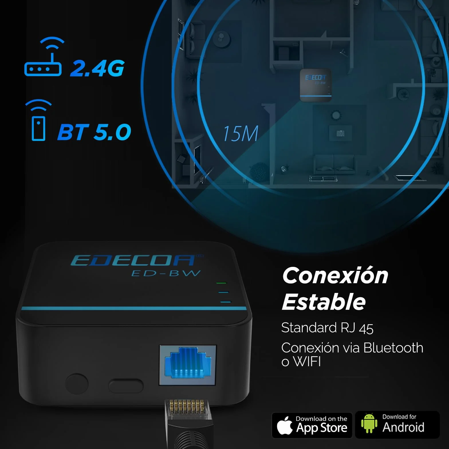 EDECOA Adaptador de sincronización de datos Módulo WiFi para conexión con inversores híbridos Fácil control de parámetros y estado del inversor híbrido