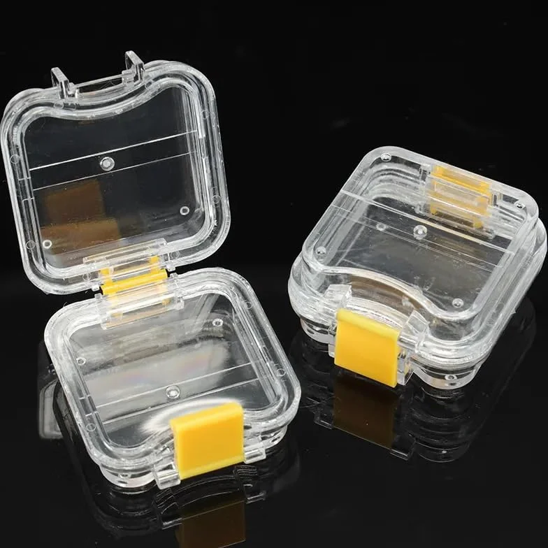 Caja de Corona pequeña con película Flexible Transparente, Material de Herramienta Dental de plástico, Almacenamiento Interno, 10 Uds.