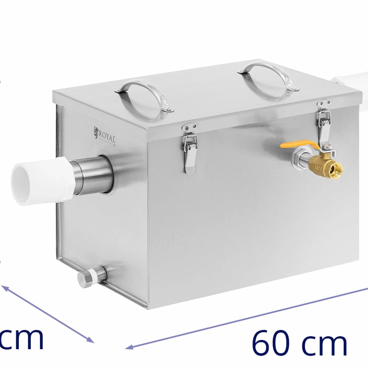 Royal Catering RCFA 20 - Separador de grasa (21 L, acero inoxidable, para cocina, separador de grasa)