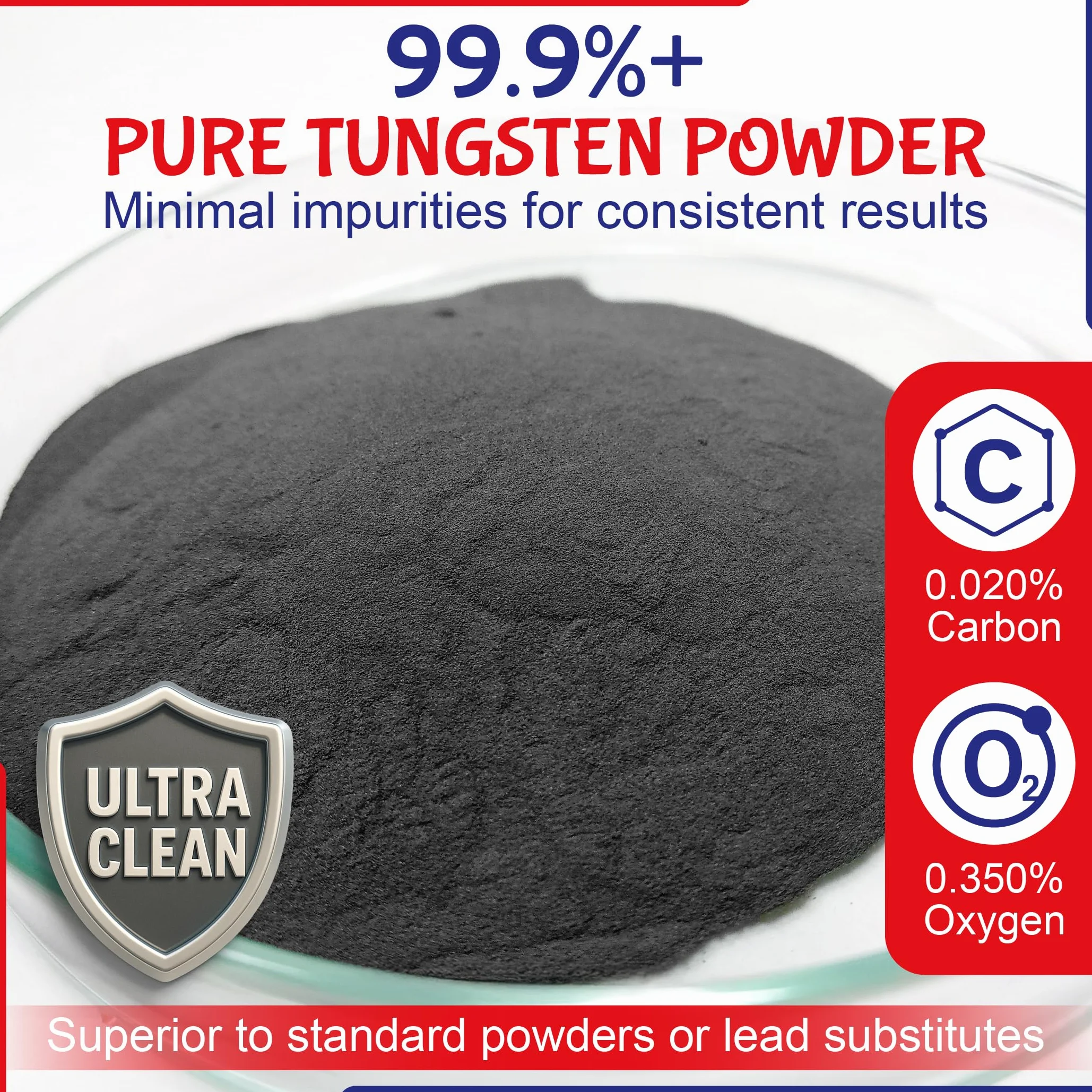Polvo de tungsteno | Alta densidad | Más del 99.9% de pureza | 0.45 libras | Perfecto para añadir peso a cualquier cosa: palos de golf, atado de moscas, coches Derby de madera de pino
