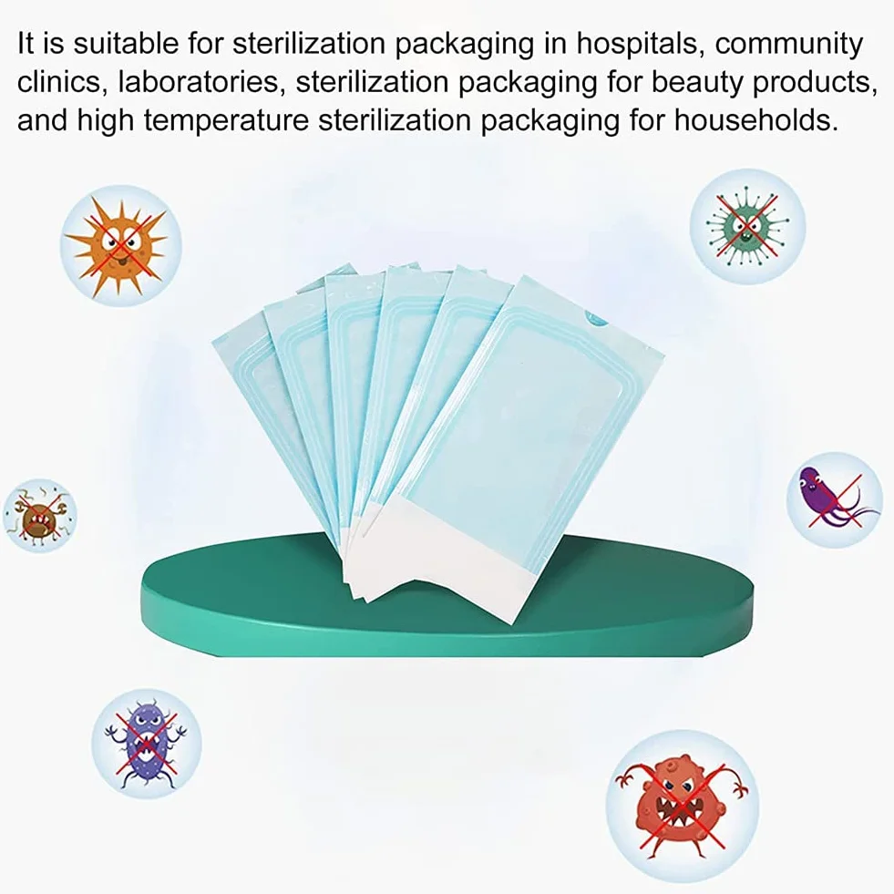 Bolsa de Esterilización Desechable 70x230 mm 100PC para Herramientas Dentales