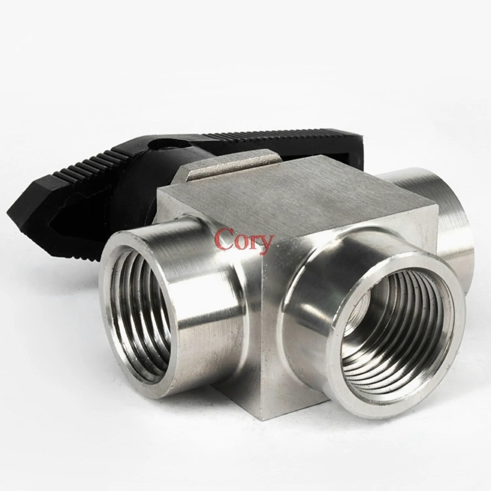 Válvula de Bola de Tres vías, Rosca Hembra G1/8", G1/4", G3/8", G1/2", G3/4", BSP, Acero Inoxidable 304, Alta presión y Temperatura.(0.25 Inch)