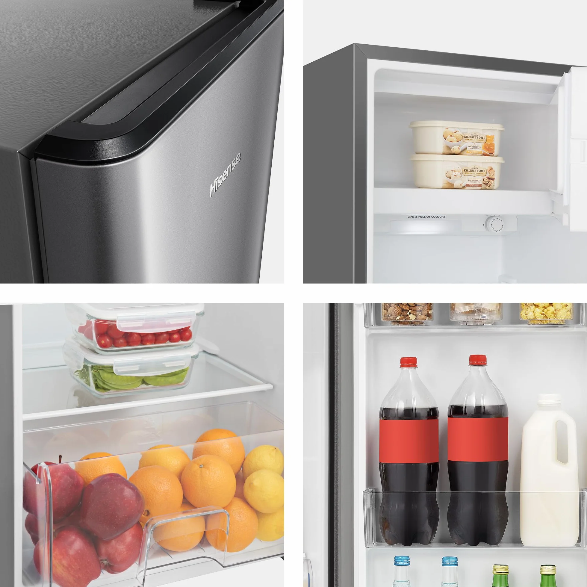 Hisense RR220D4BDE Frigorífico Una Puerta 165L 127cm Cycle Defrost Inox