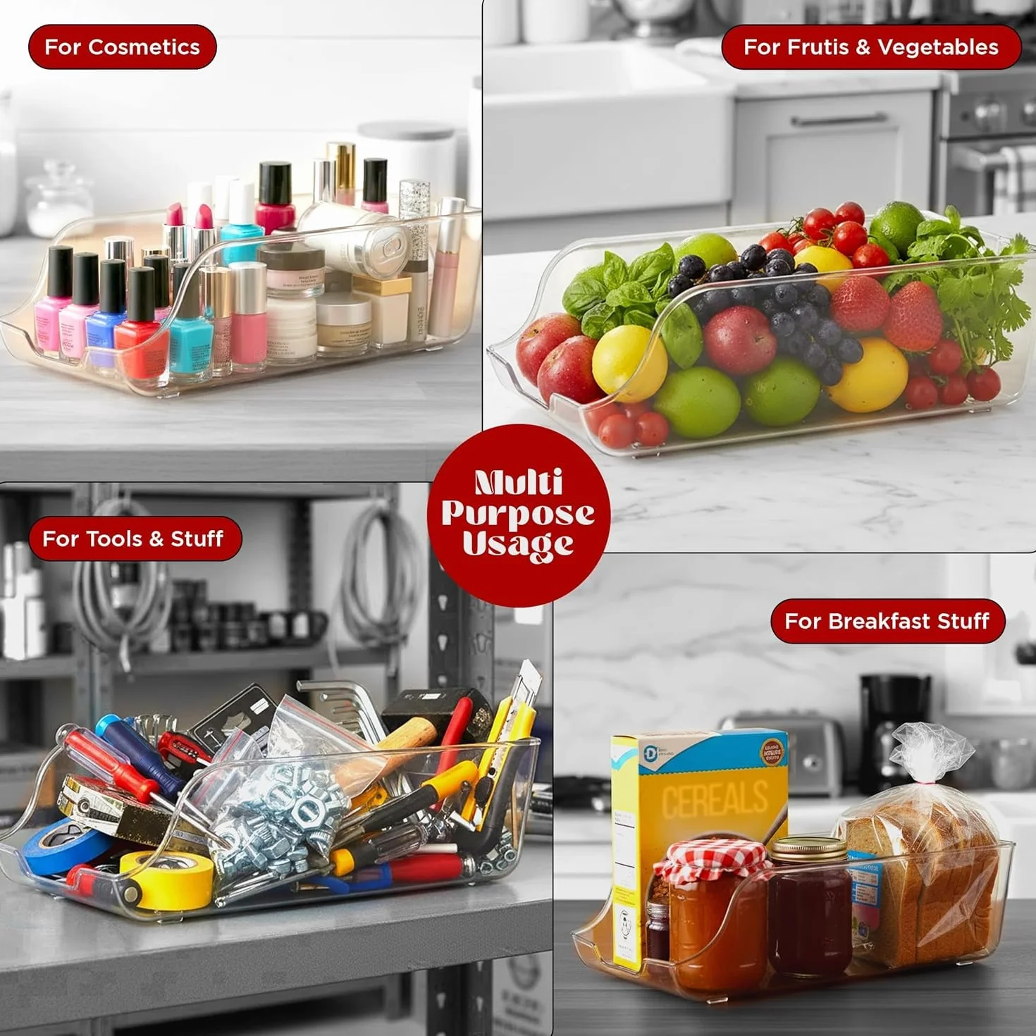 KICHLY Organizador Nevera latas Apilable Ahorra Espacio Dispensador de Latas de Refresco para Despensa Nevera Congelador Lavadero Pack de 2 Claro