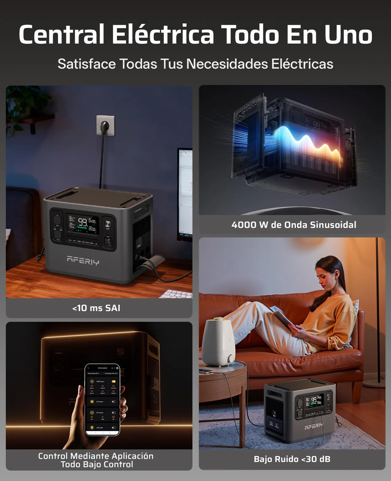 AFERIY Batería De Expansión Compatible Con La Estación De Energía Portátil P280, Batería Portátil De 2048 Wh, 1x P280 Puede Admitir Un Máximo De 4 Baterías Adicionales Paralelo a 10 240 Wh