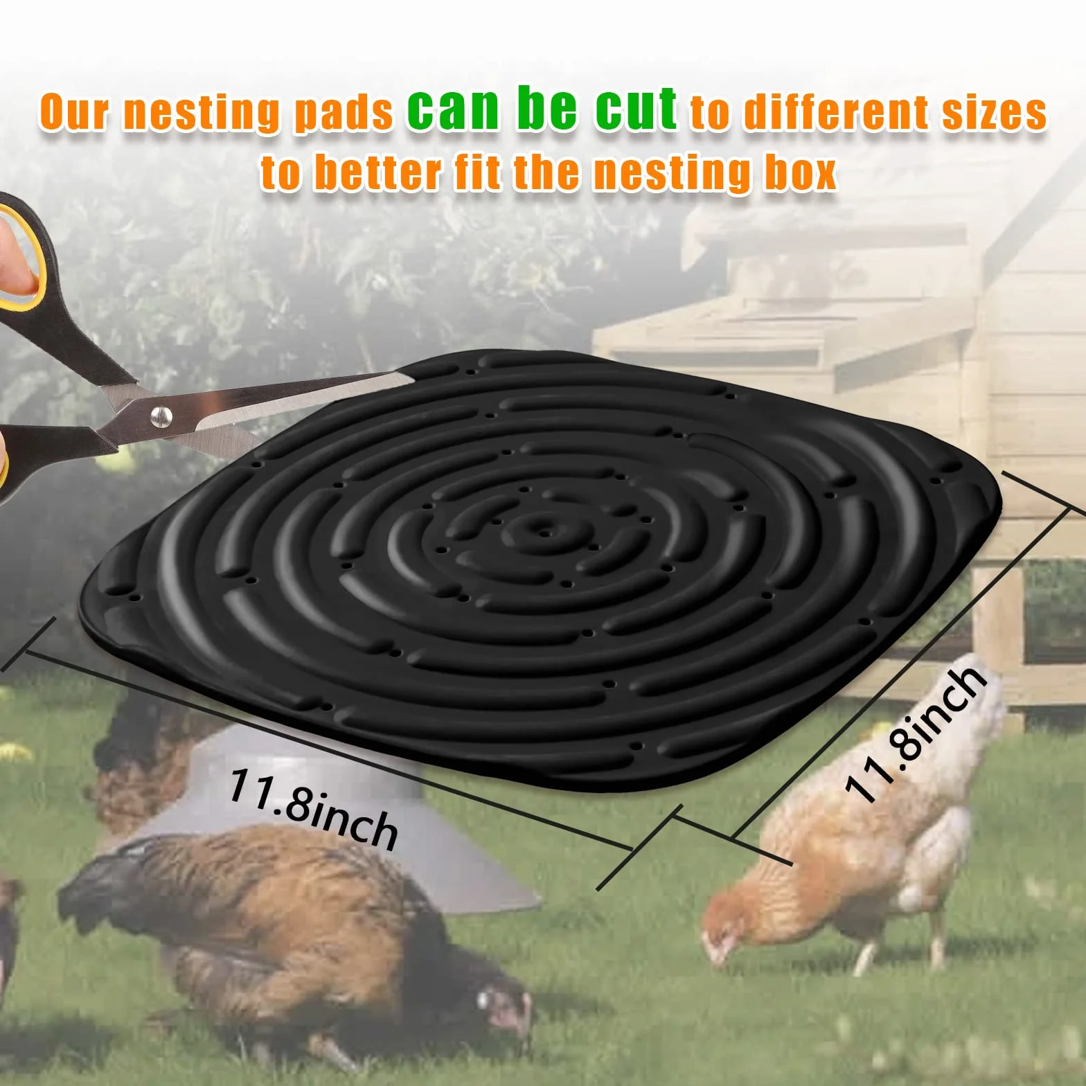 mumisuto 8 Piezas Alfombrillas para Ropa de Cama de Gallinero, 11.8inch Reutilizable Alfombrilla para Caja de Pollo, Lavables Almohadillas de Nido de Anidación para Proteger Huevos de Gallina