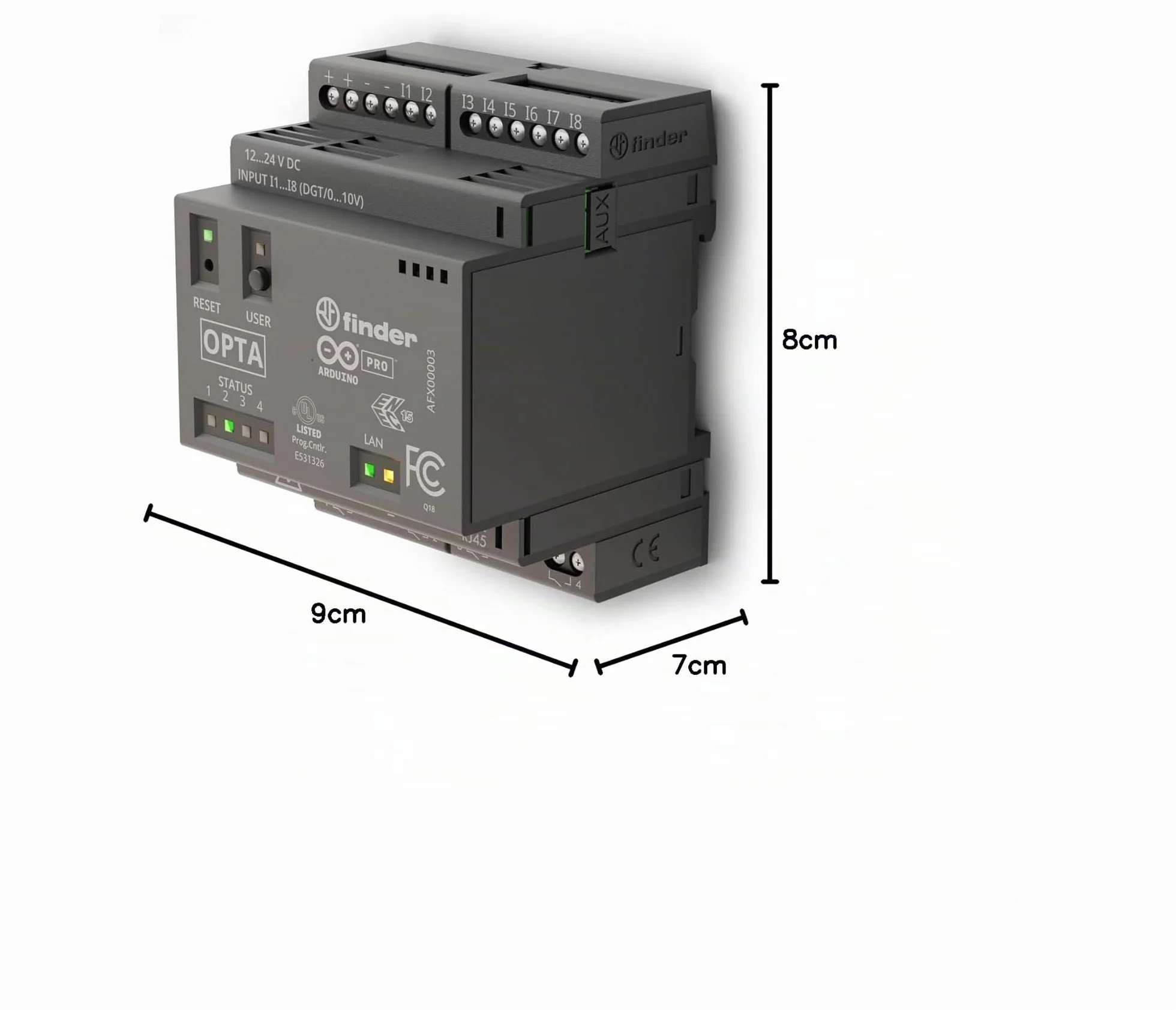 Arduino Opta Lite [AFX00003]: controlador compacto para IoT industrial con E/S digitales, entradas analógicas, compatibilidad con Modbus y Edge Computing para sistemas de automatización y control