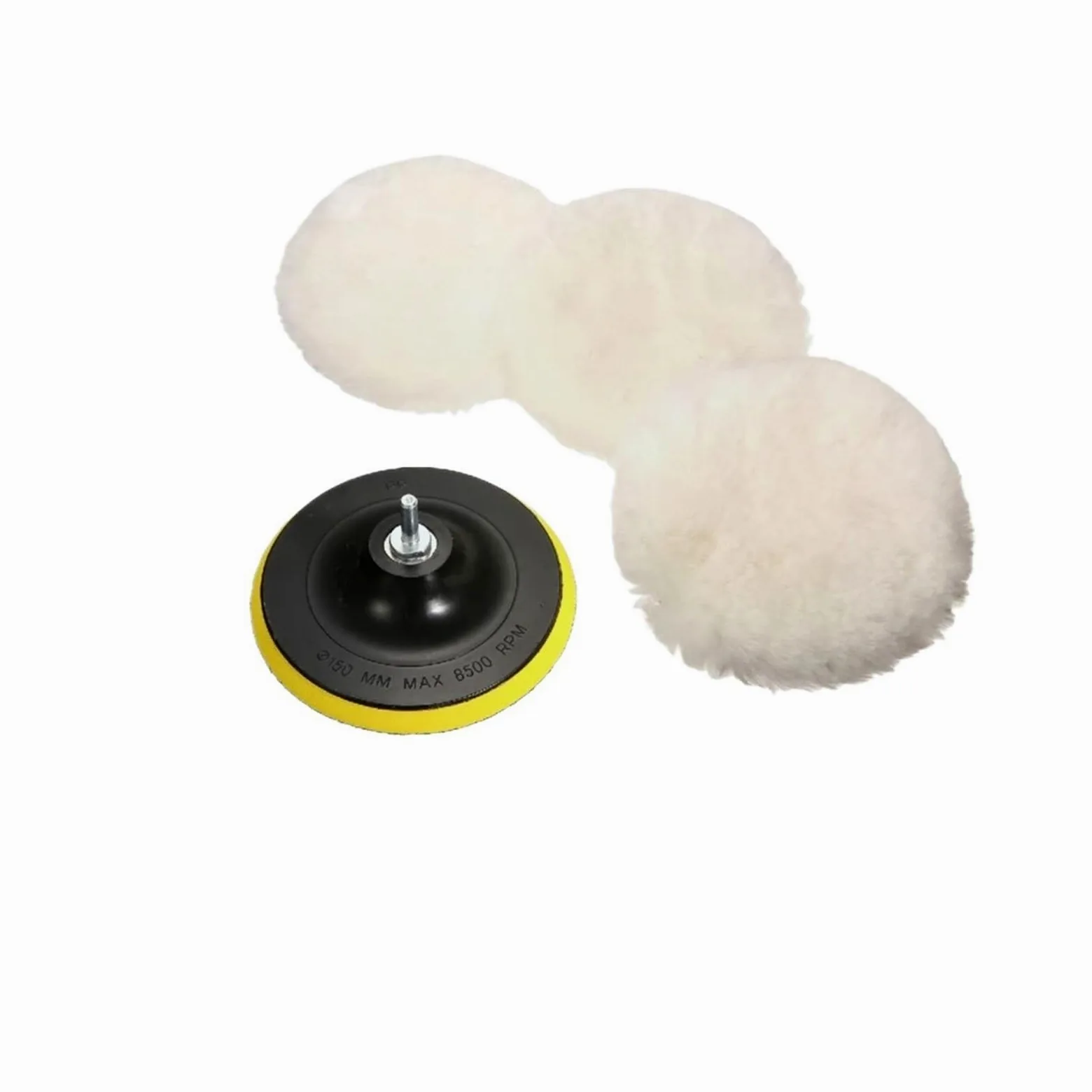 Kit de 5 almohadillas pulido lana for encerar coches, esponja, disco, cuidado llantas y pintura